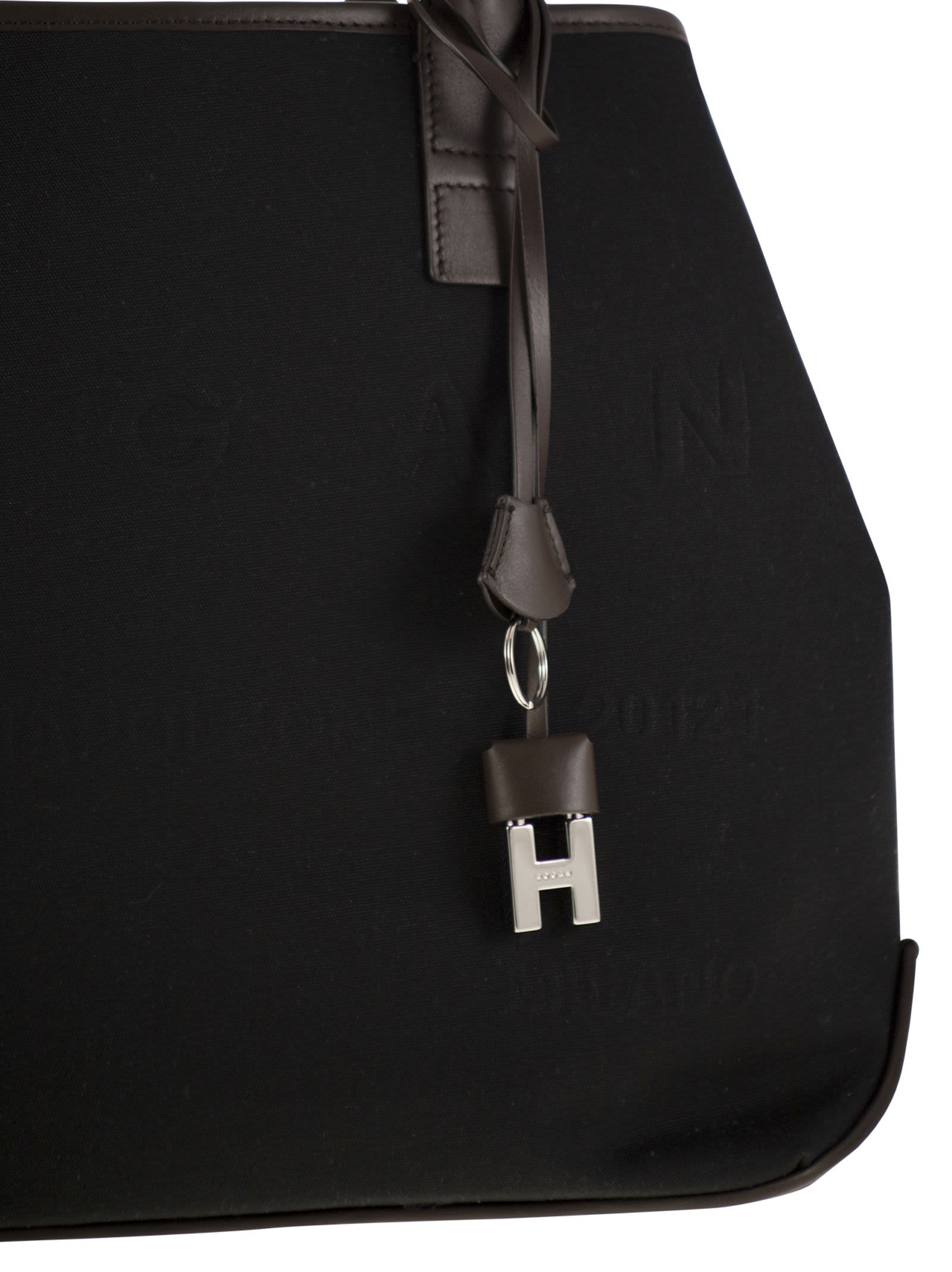 Hogan Script Shopping Bag Medium In Black