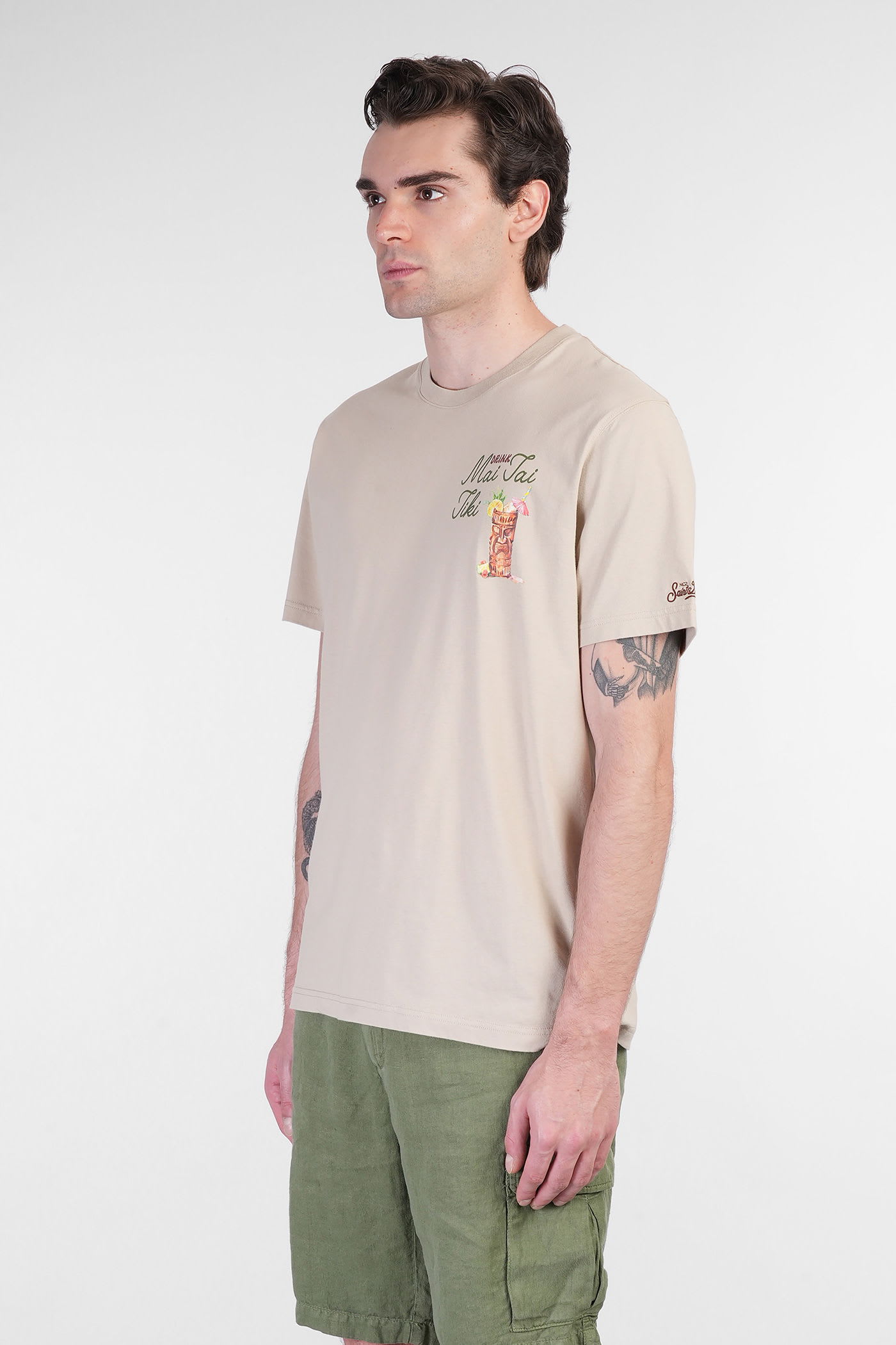 Mc2 Saint Barth Tshirt Man T-shirt In Taupe Cotton In Brown