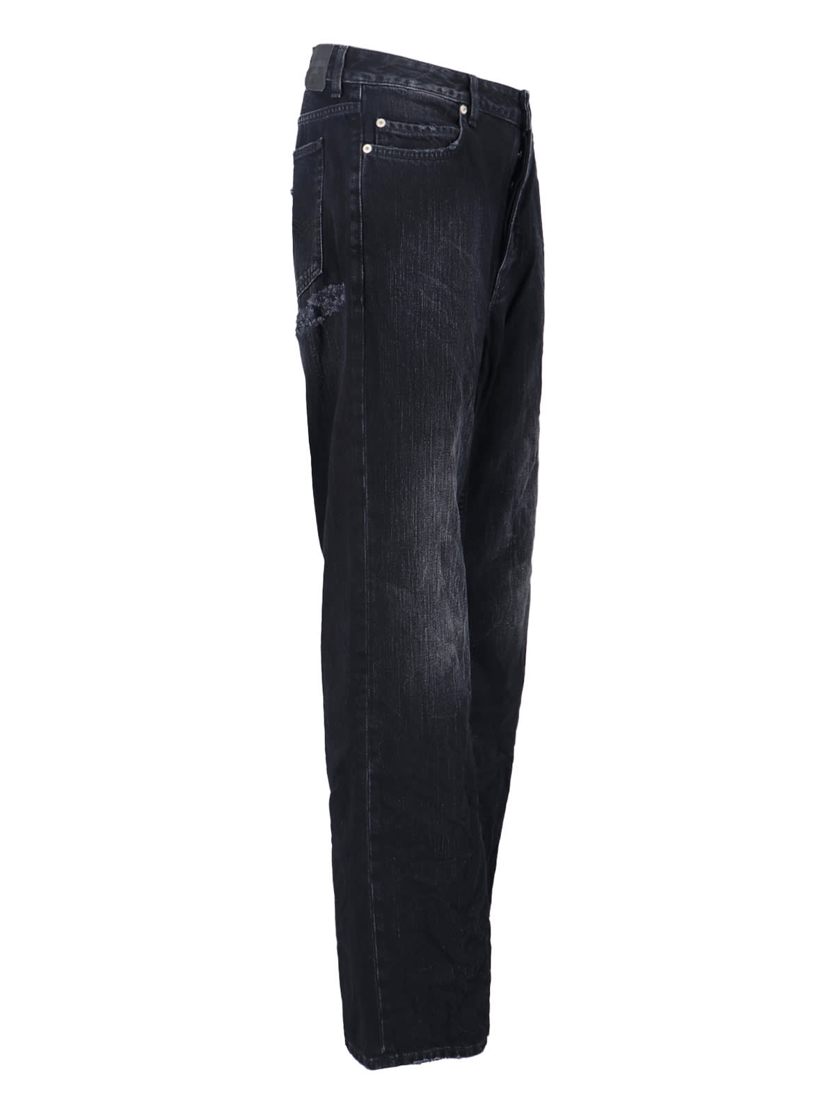 Balenciaga Men Distressed Jeans In Black