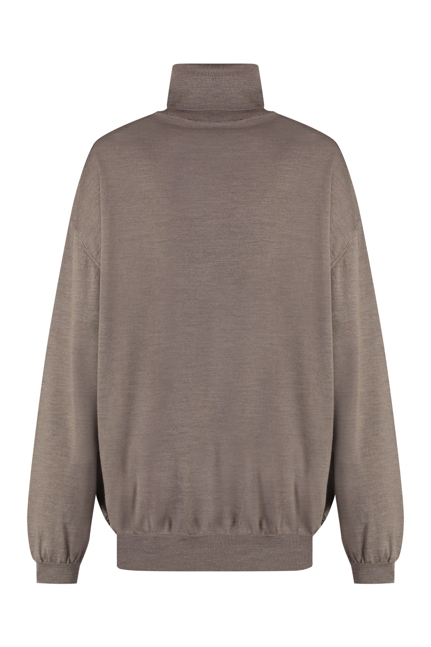 Moschino Virgin Wool Turtleneck Sweater In Brown