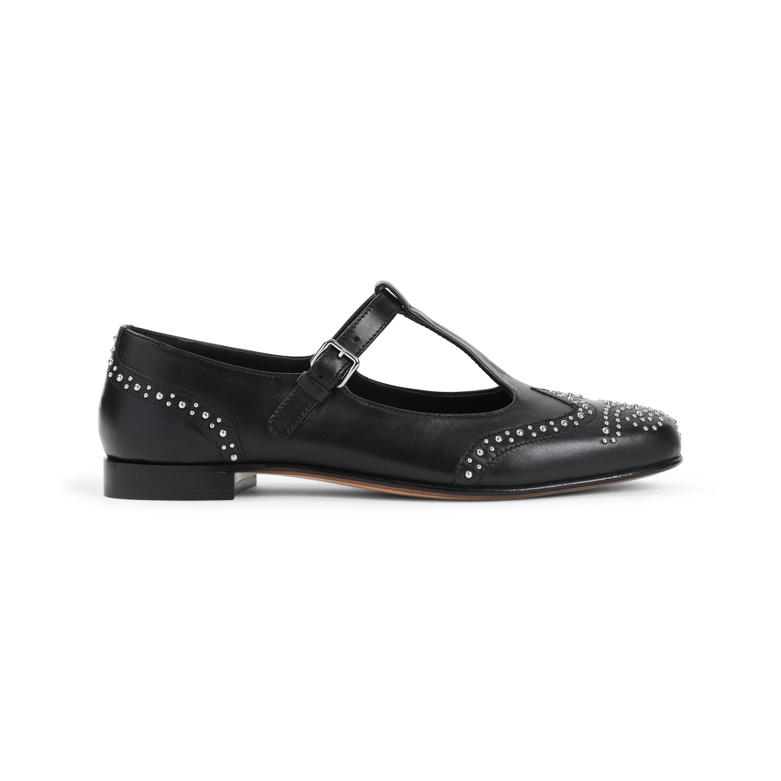 Church's Opal Studded Leather Mary Jane Brogues In Aab Black