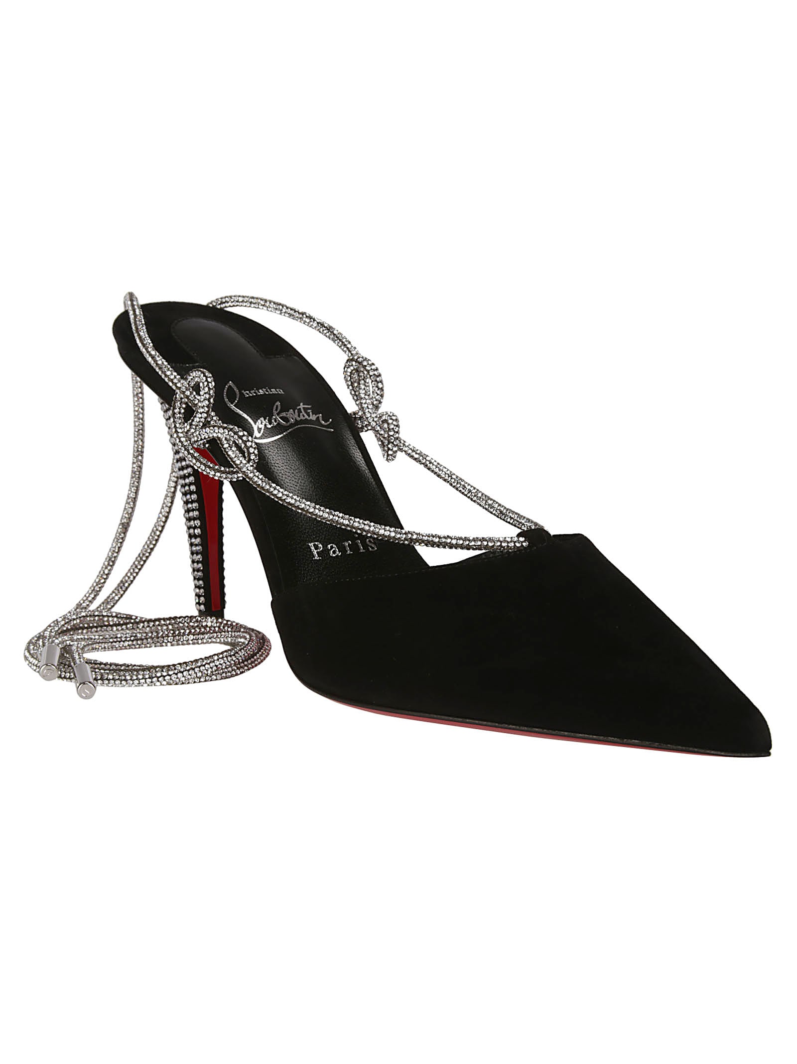 Shop Christian Louboutin Astrid Lace Strass 85 In Black/cry/lin Black