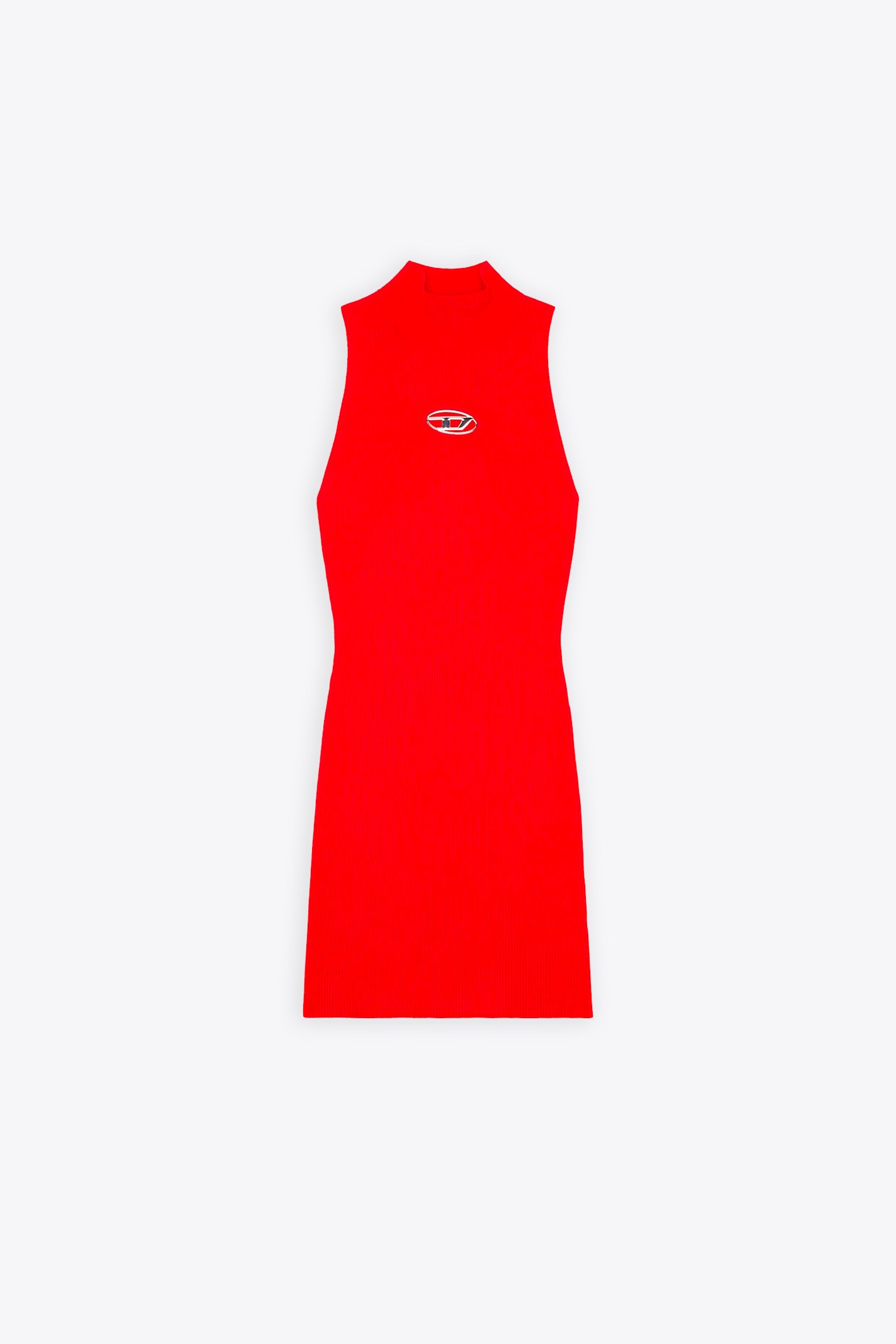 M-onervax Red ribbbed knit turtleneck dress- M Onervax