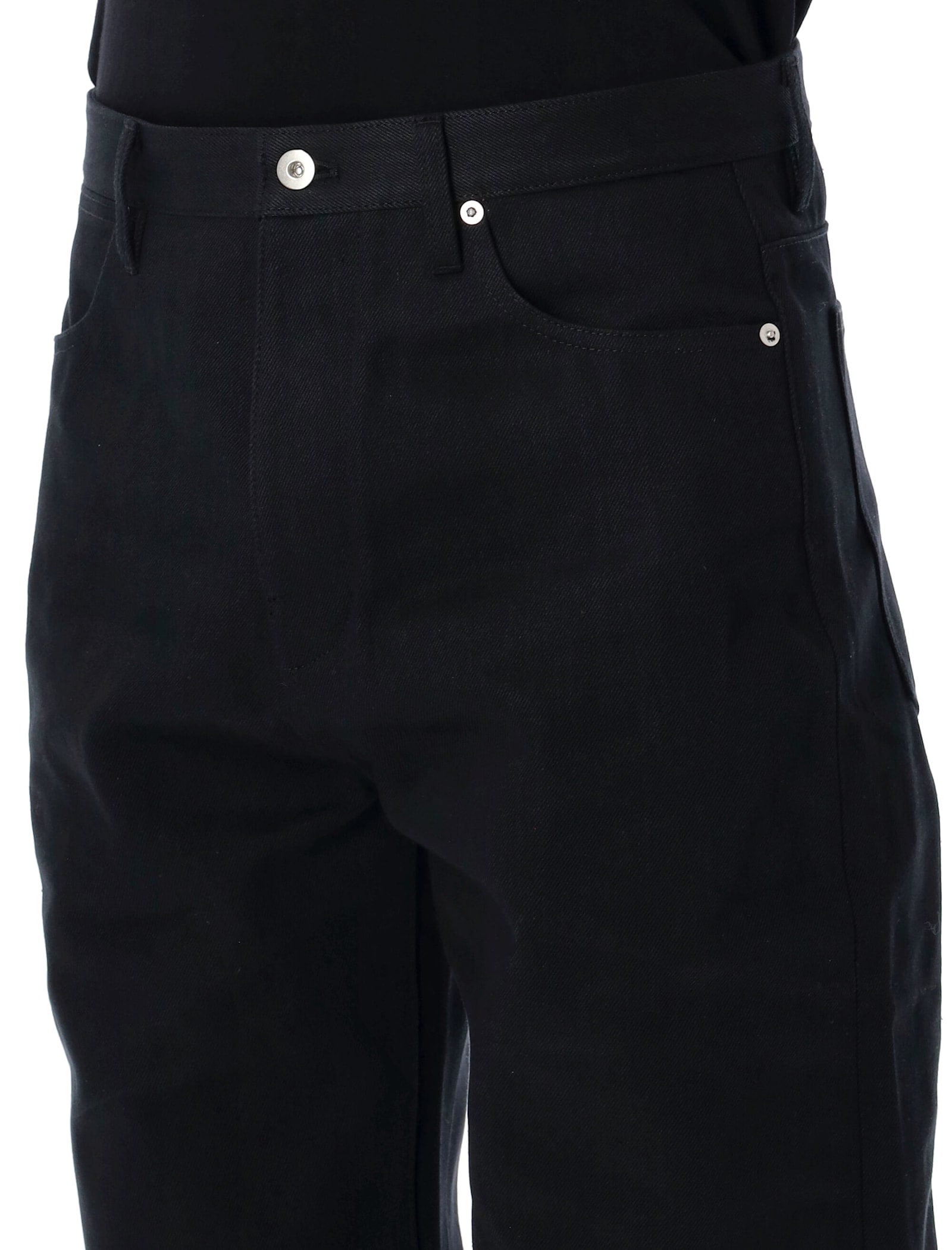 Jil Sander Blue Jeans With Belt Loops And Logo Patch On The Rear In Denim Man In Black