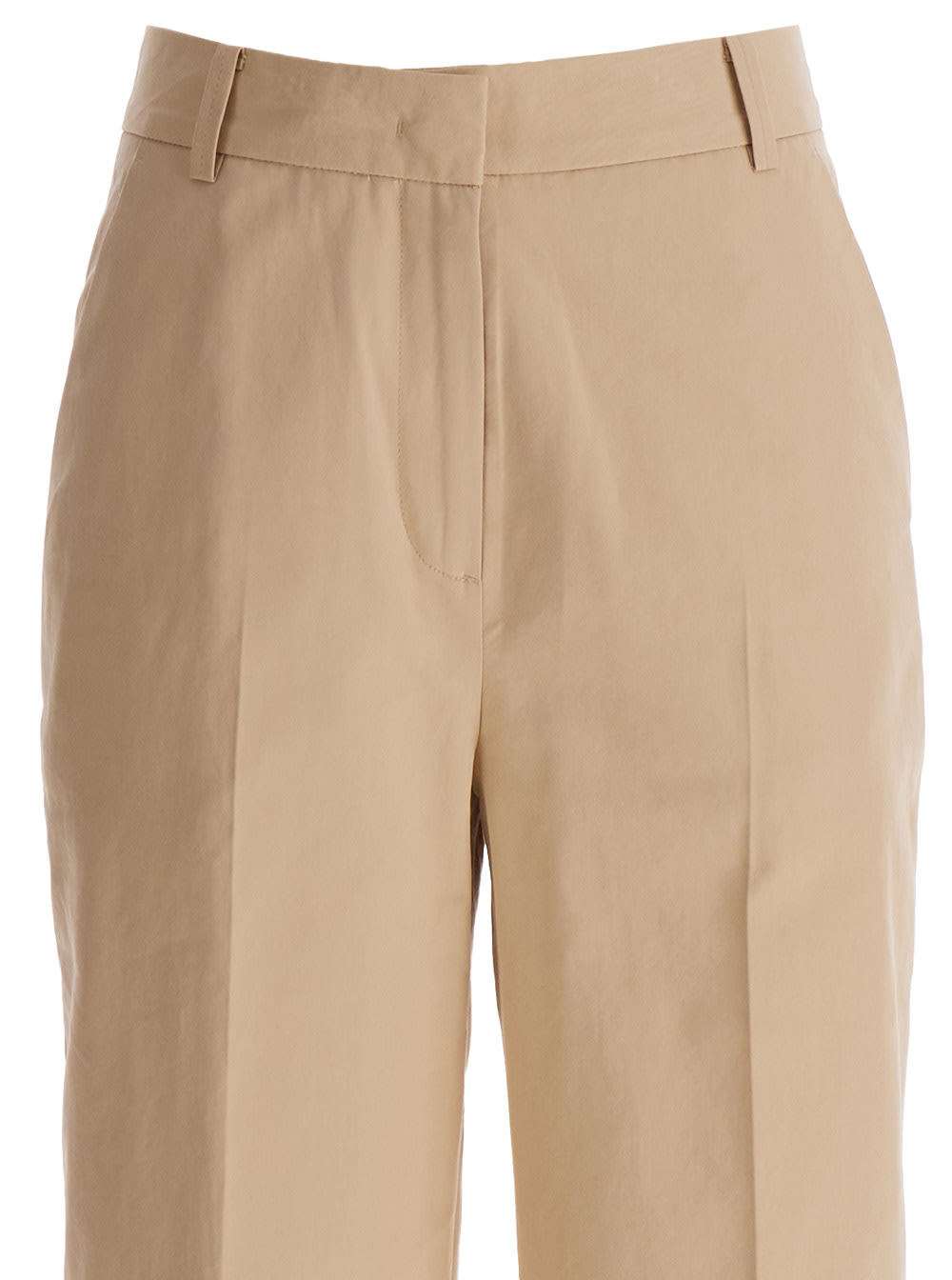 Shop Dunst Beige Wide Leg Tailoring Pants In Cotton Blend Woman