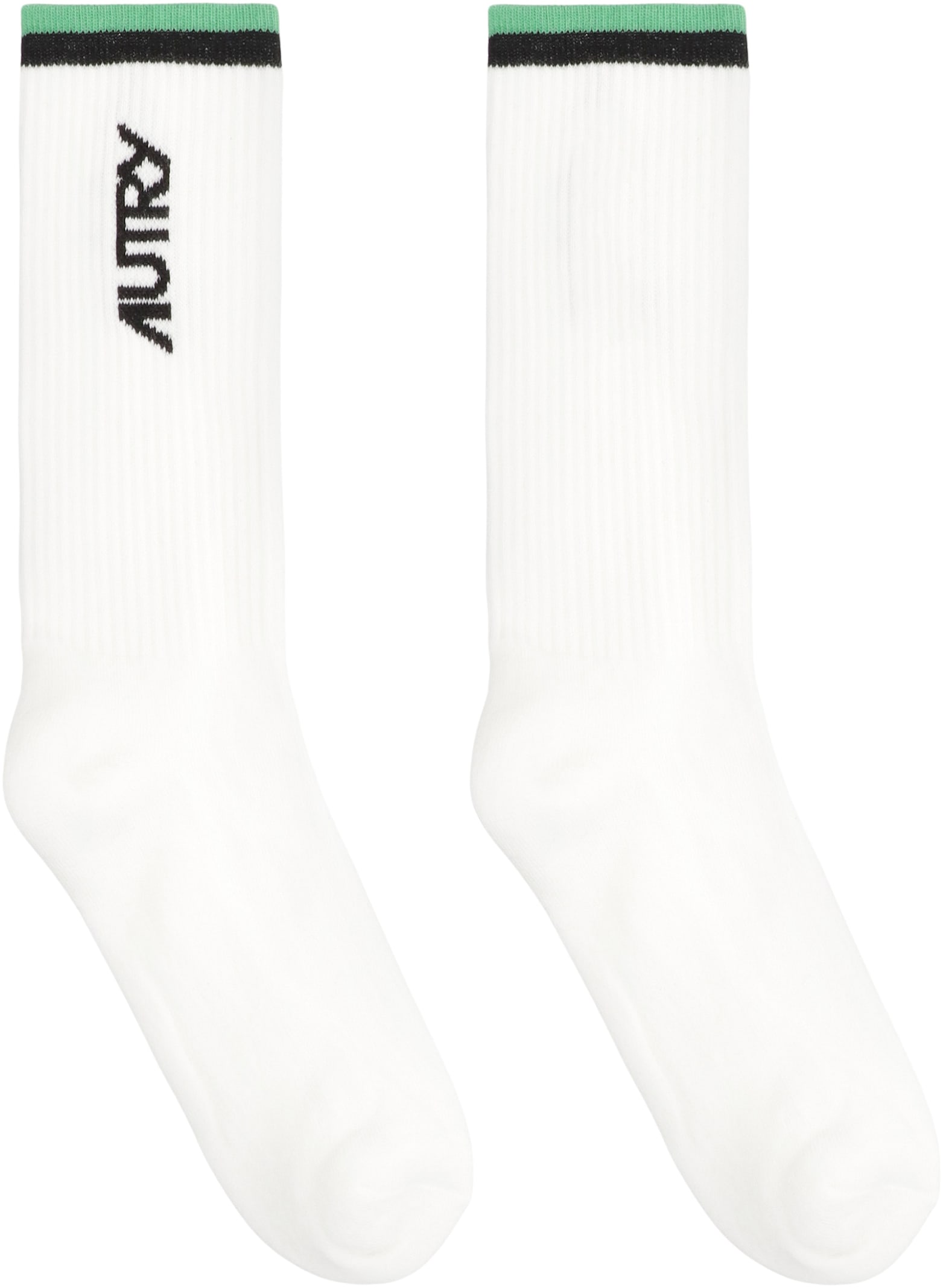 Autry Logo Cotton Blend Socks In Green