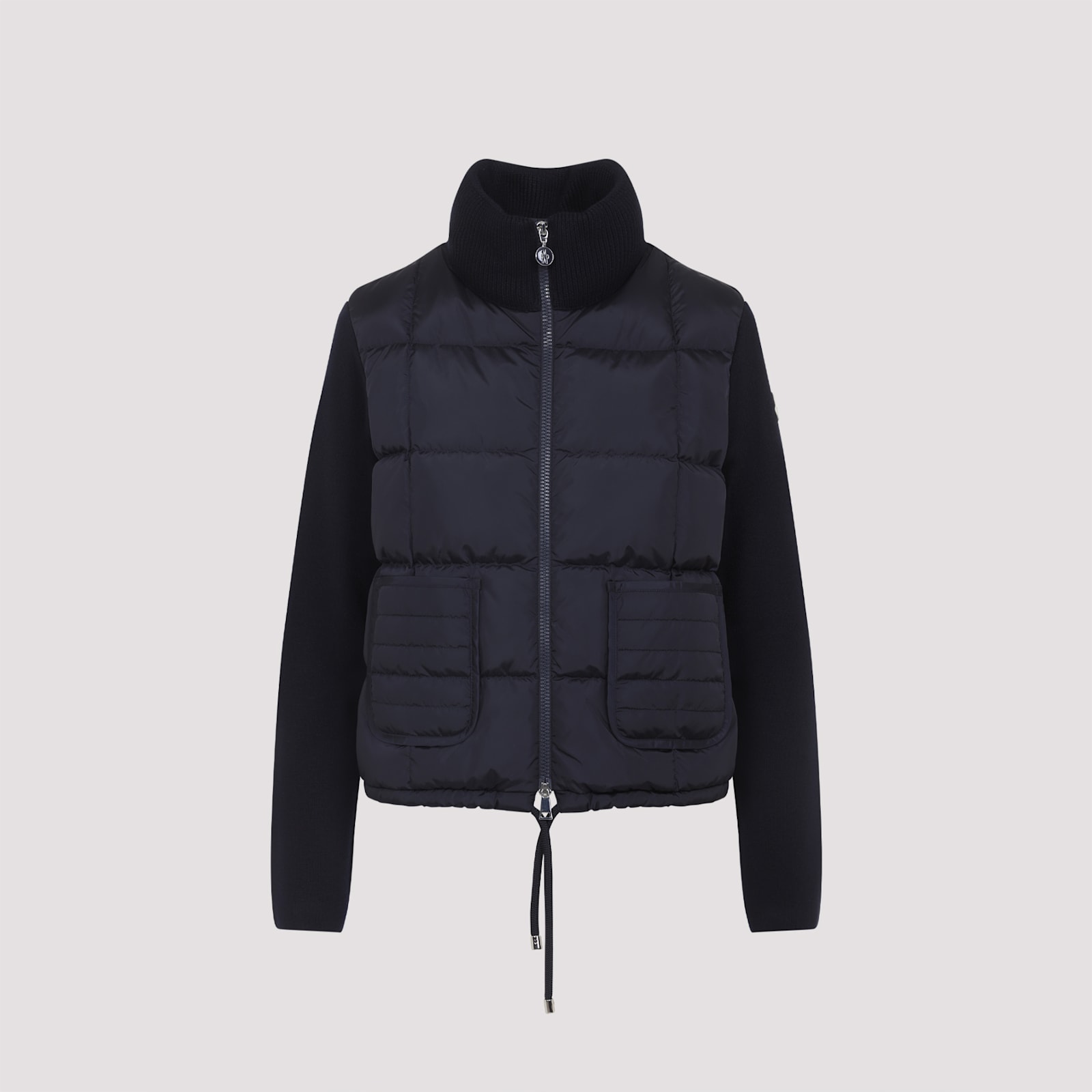 Moncler Black Paneled Down Jacket In Black