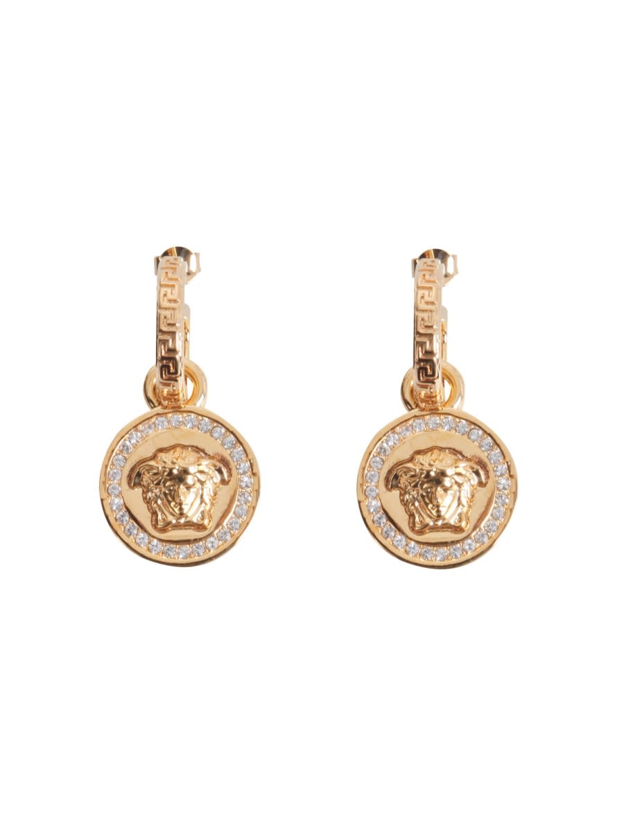 Shop Versace Earrings With Greek Jellyfish In White