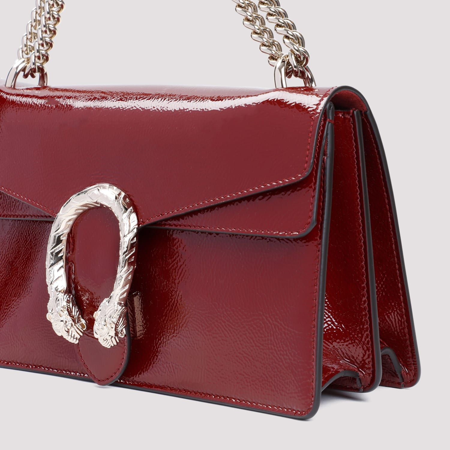 Gucci Small Dionysus Leather Shoulder Bag In Red