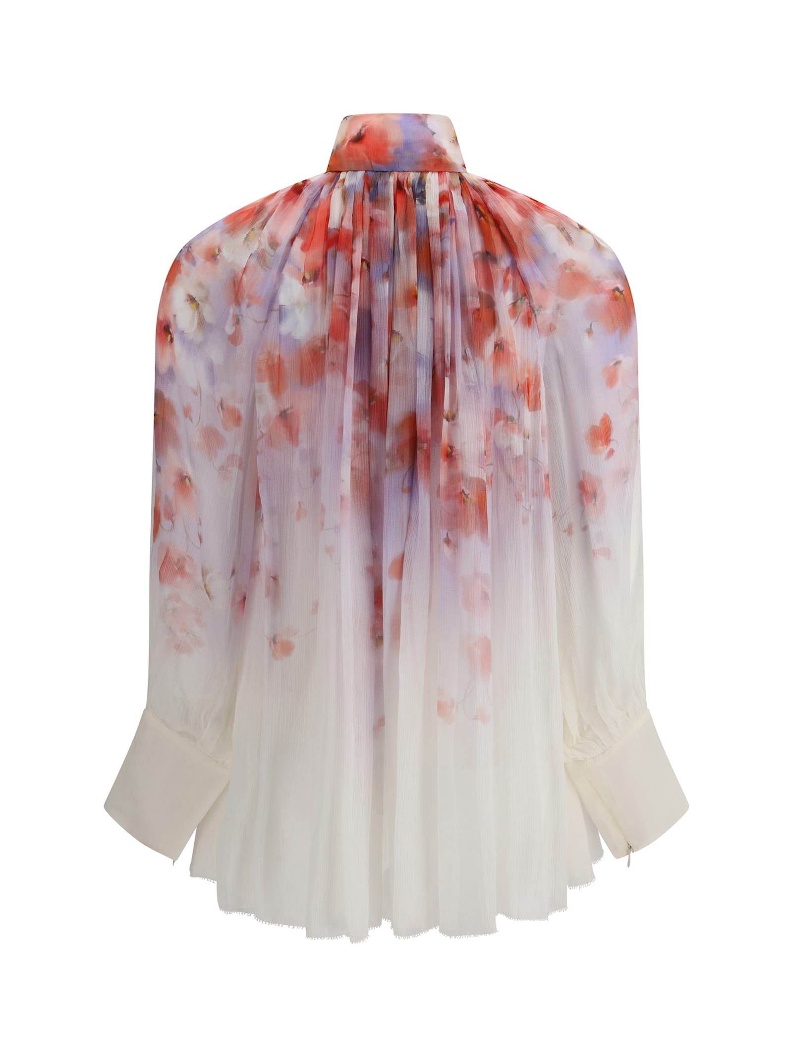 Zimmermann Floral Print Crush Blouse In Neutral