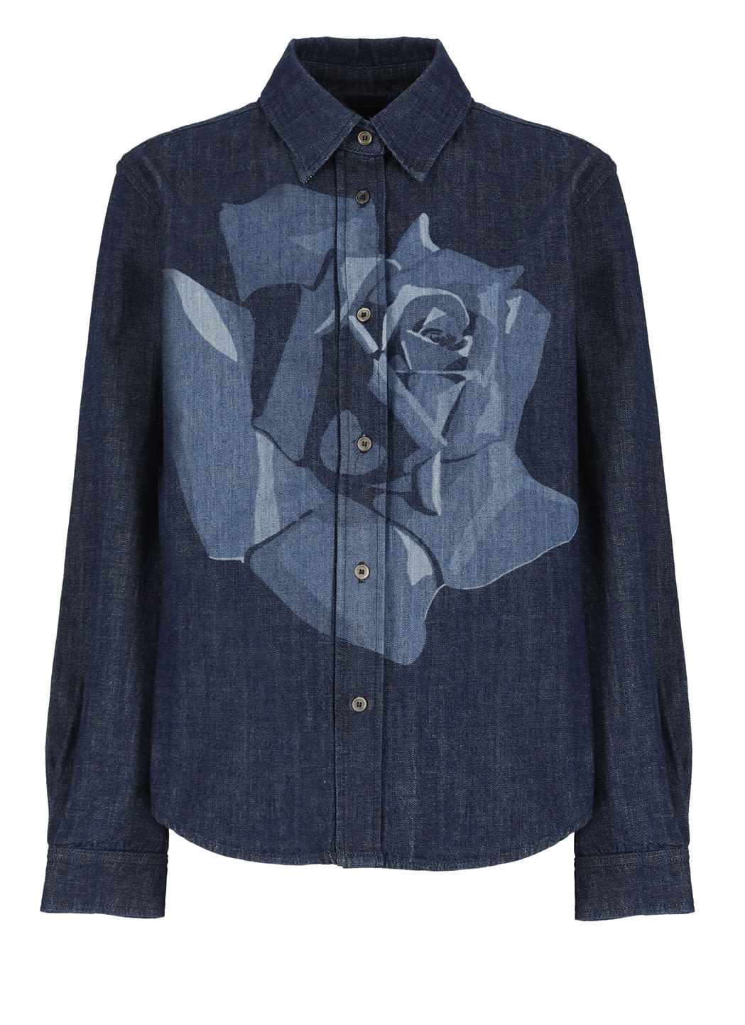 Shop Kenzo Rose Shirt In Blue