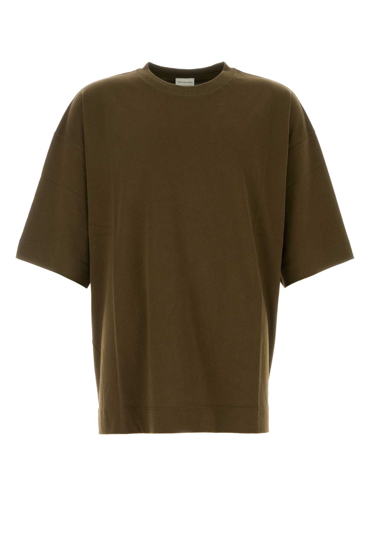 Khaki Cotton Hen Oversize T-shirt
