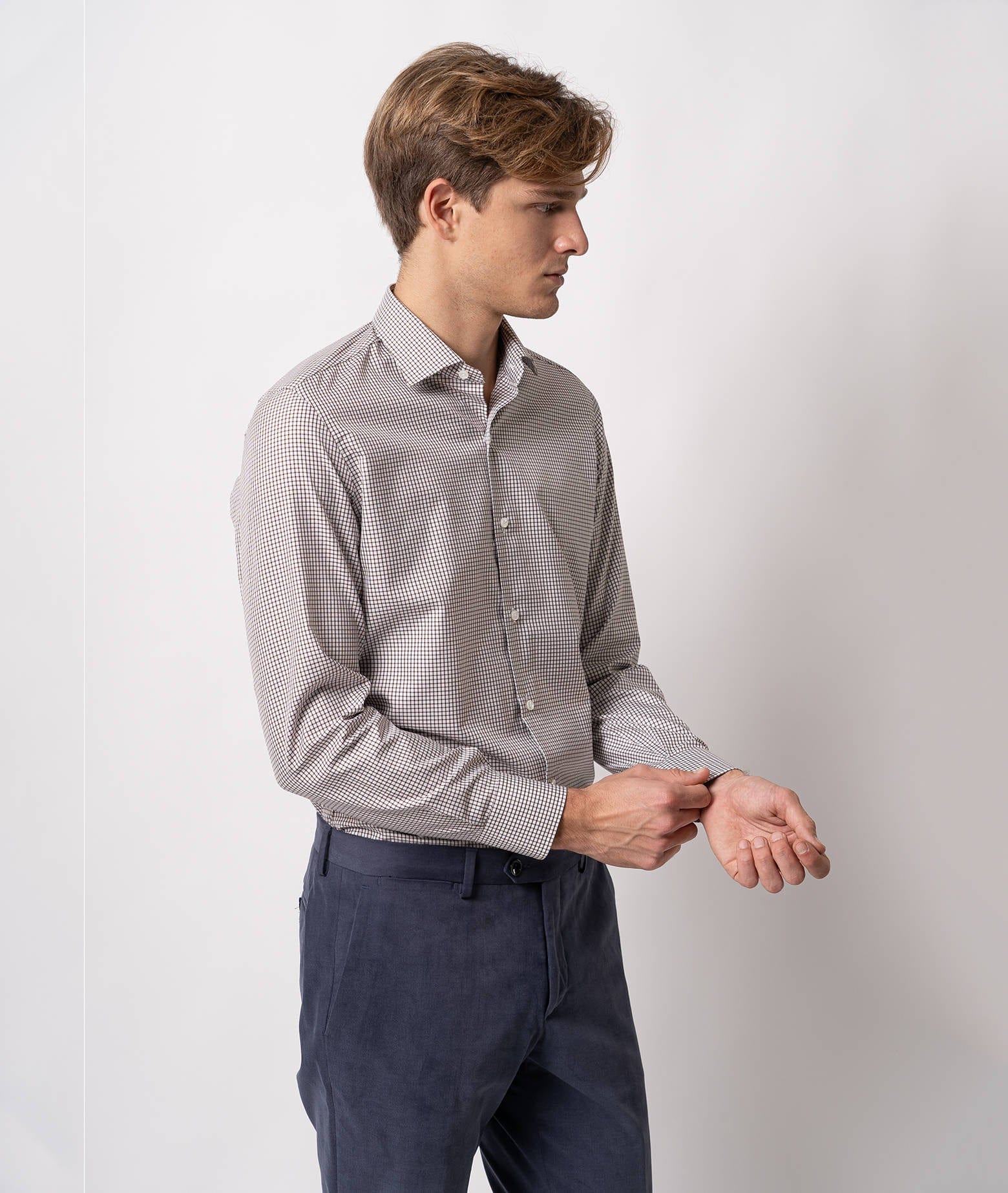 Larusmiani Tailored Cotton Shirt Hyde Park Shirt In Brown