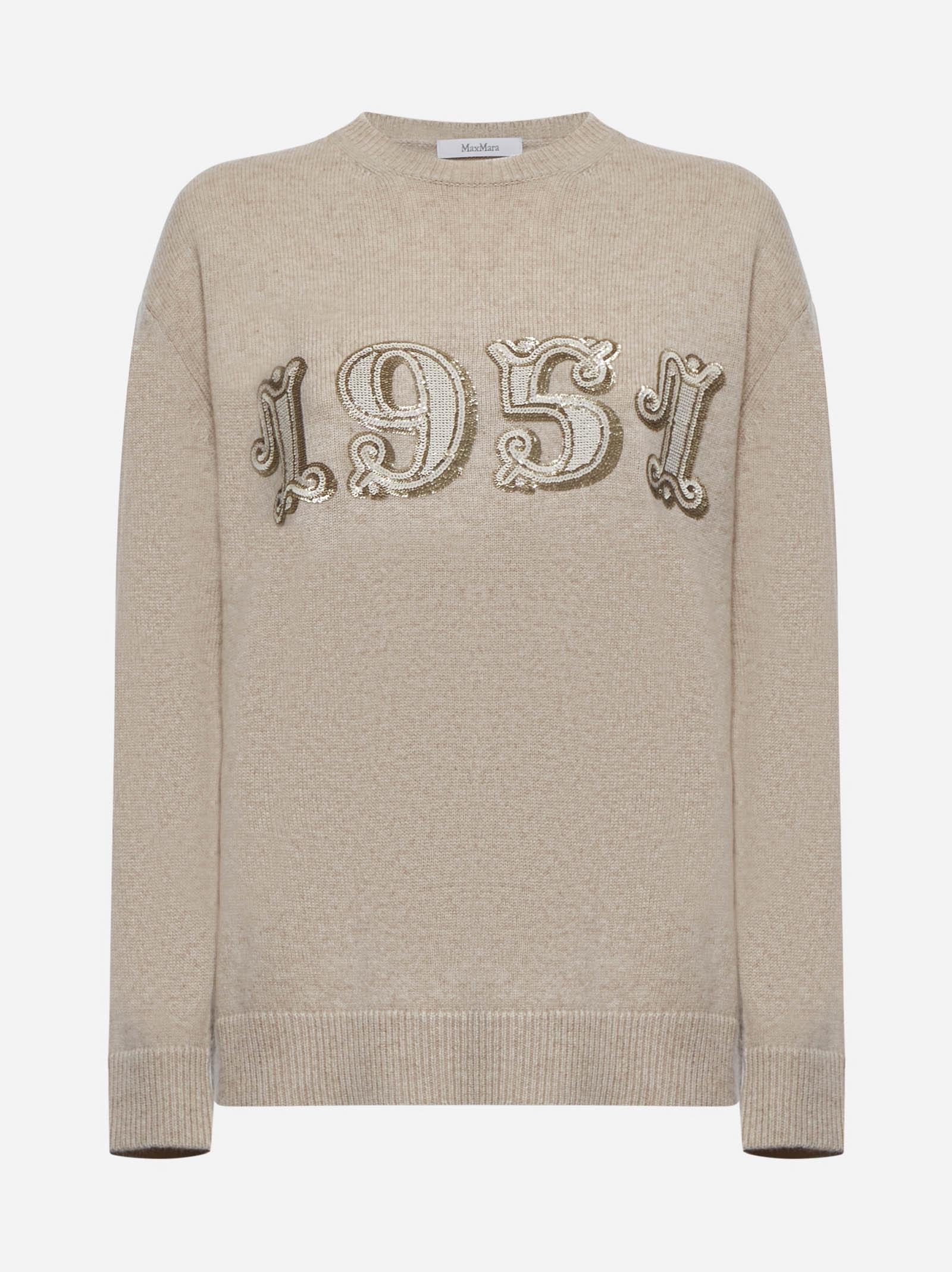 Shop Max Mara Plata Wool And Cashmere Sweater In Neutrals