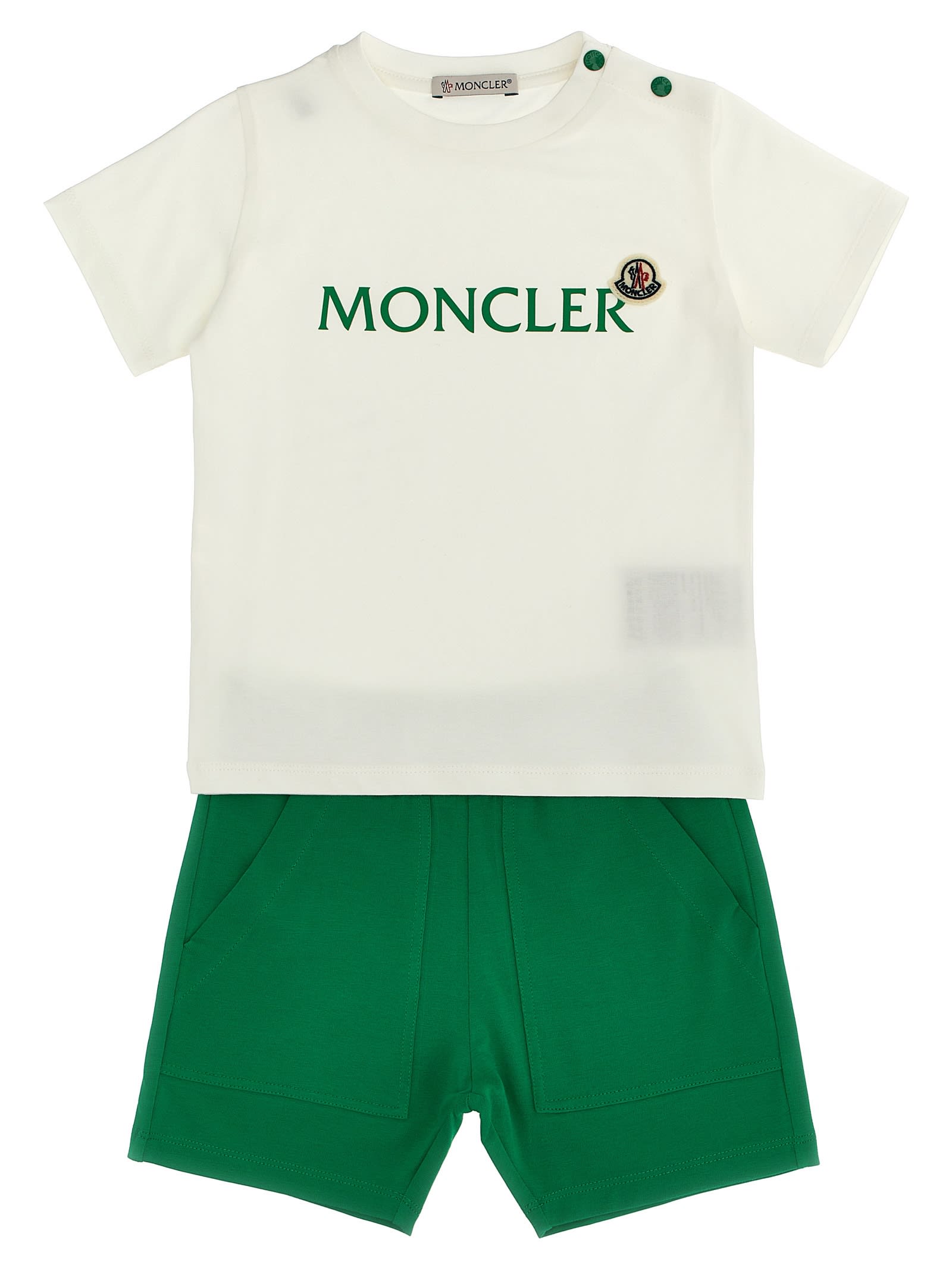Shop Moncler T-shirt + Logo Print Shorts