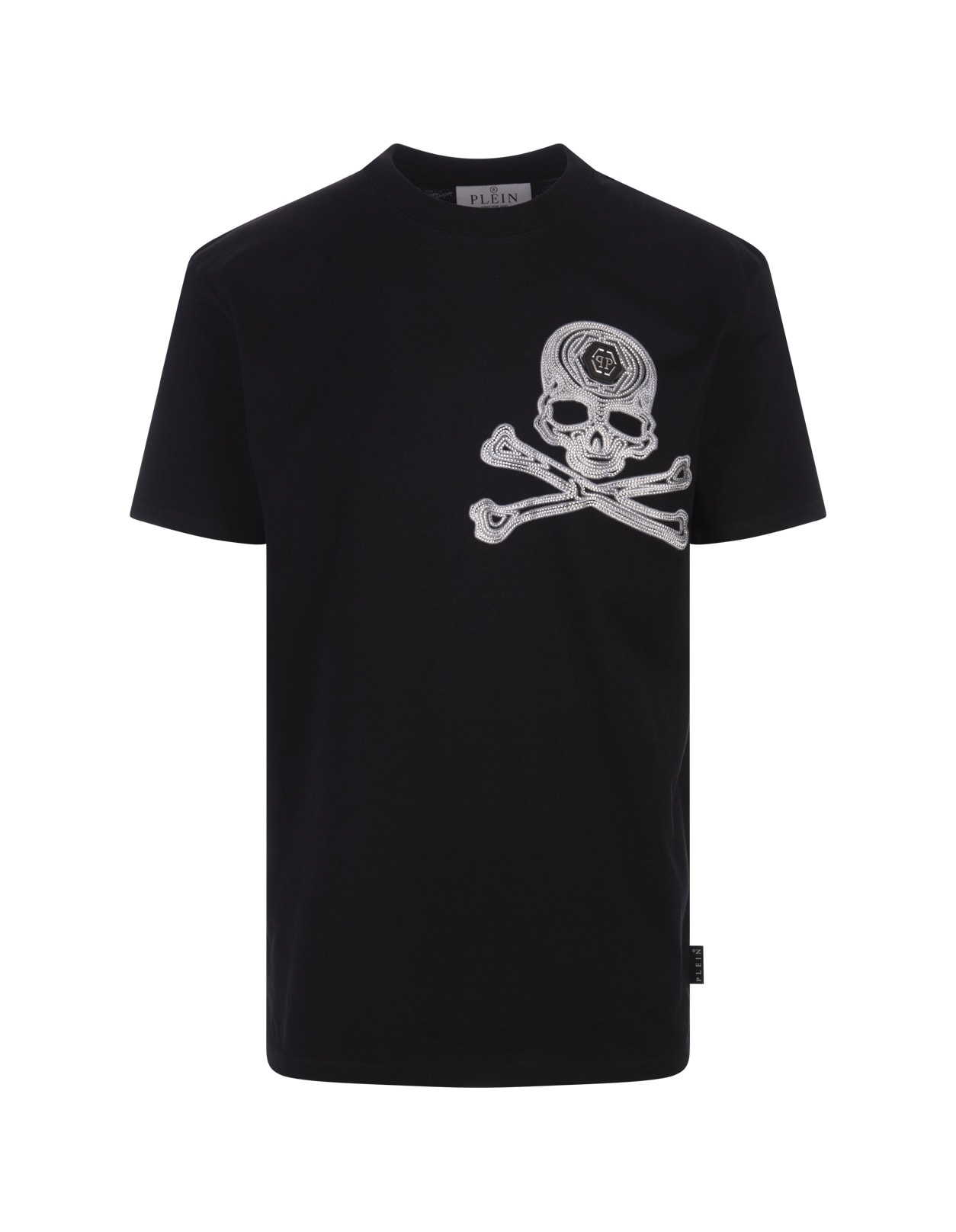Black T-shirt With Crystal Skull & bones
