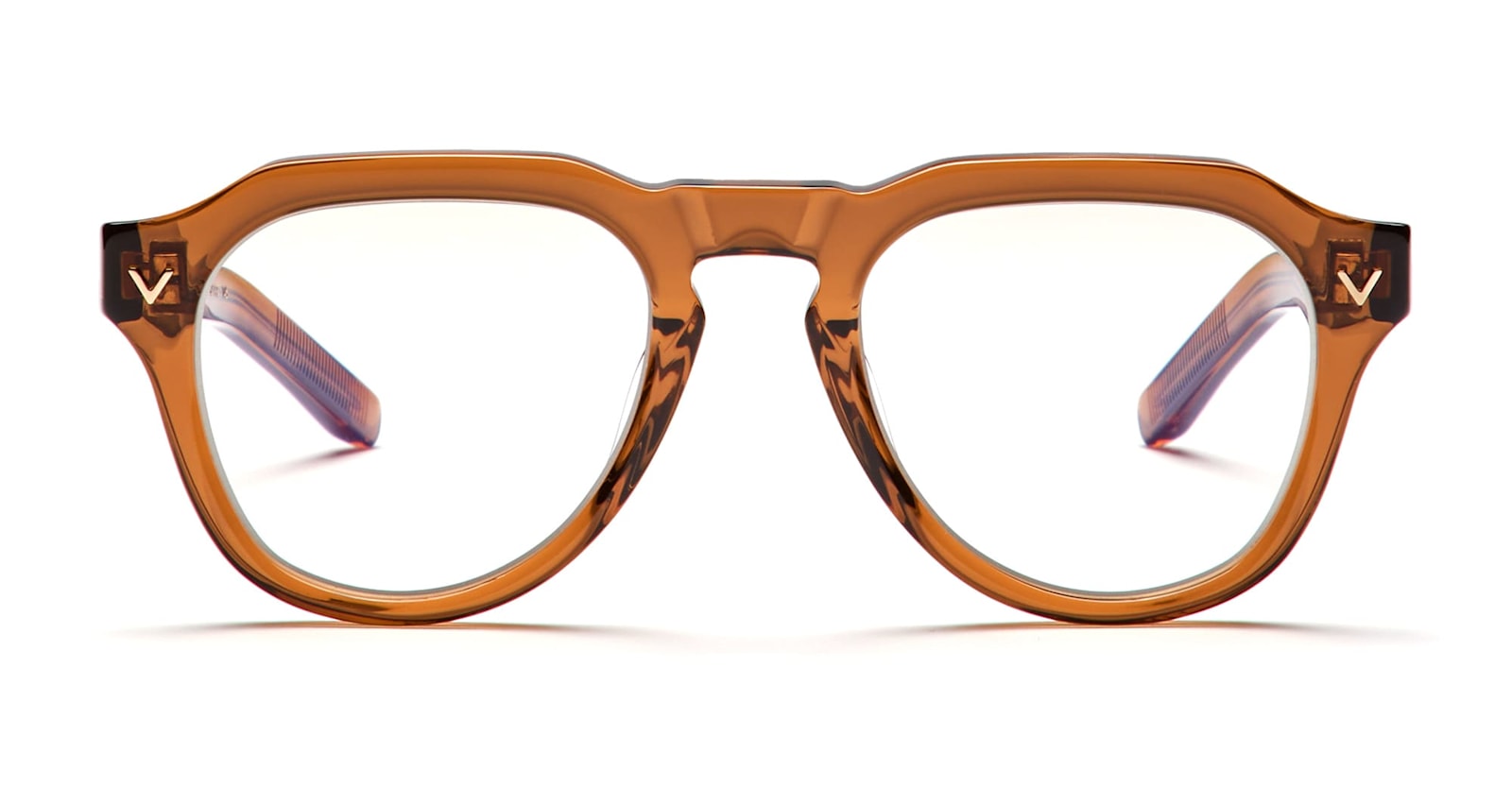 V-tale-ii - Crystal Brown / Light Gold Rx Glasses