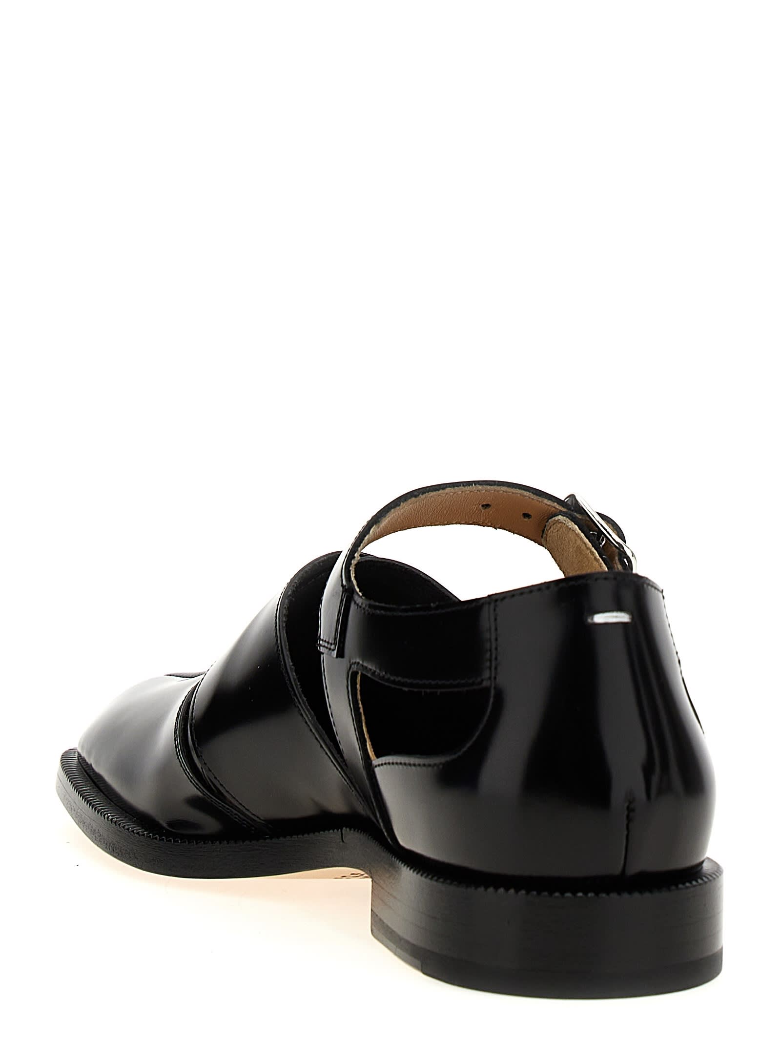 Maison Margiela Tabi Leather Sandals Woman Black In T8013 Black
