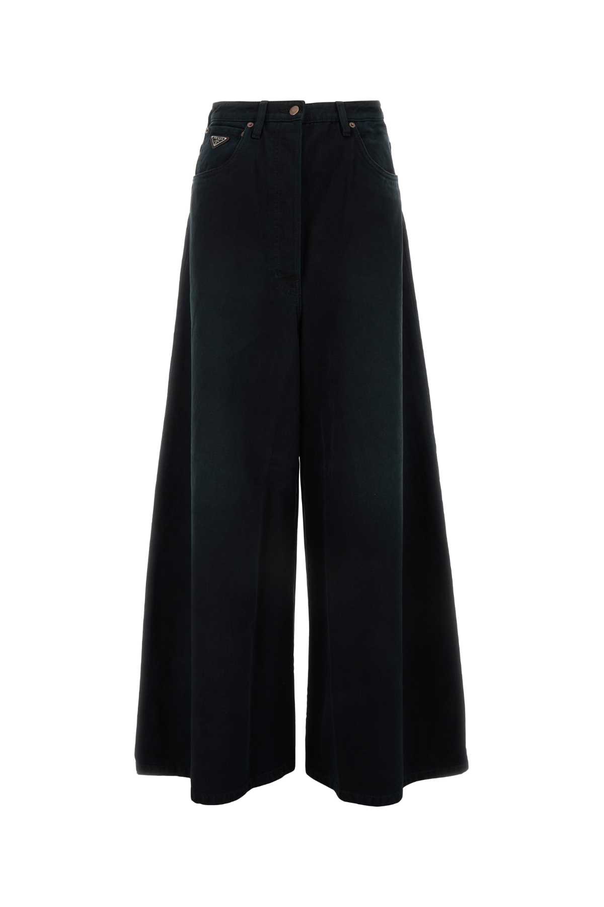 Black Denim Wide-leg Jeans