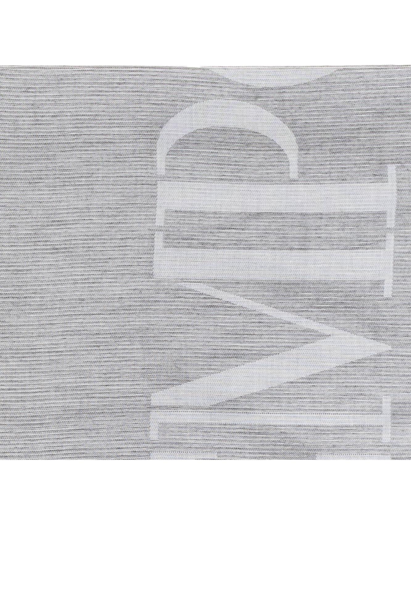 Emporio Armani Logo Cotton Blend Scarf In Grey