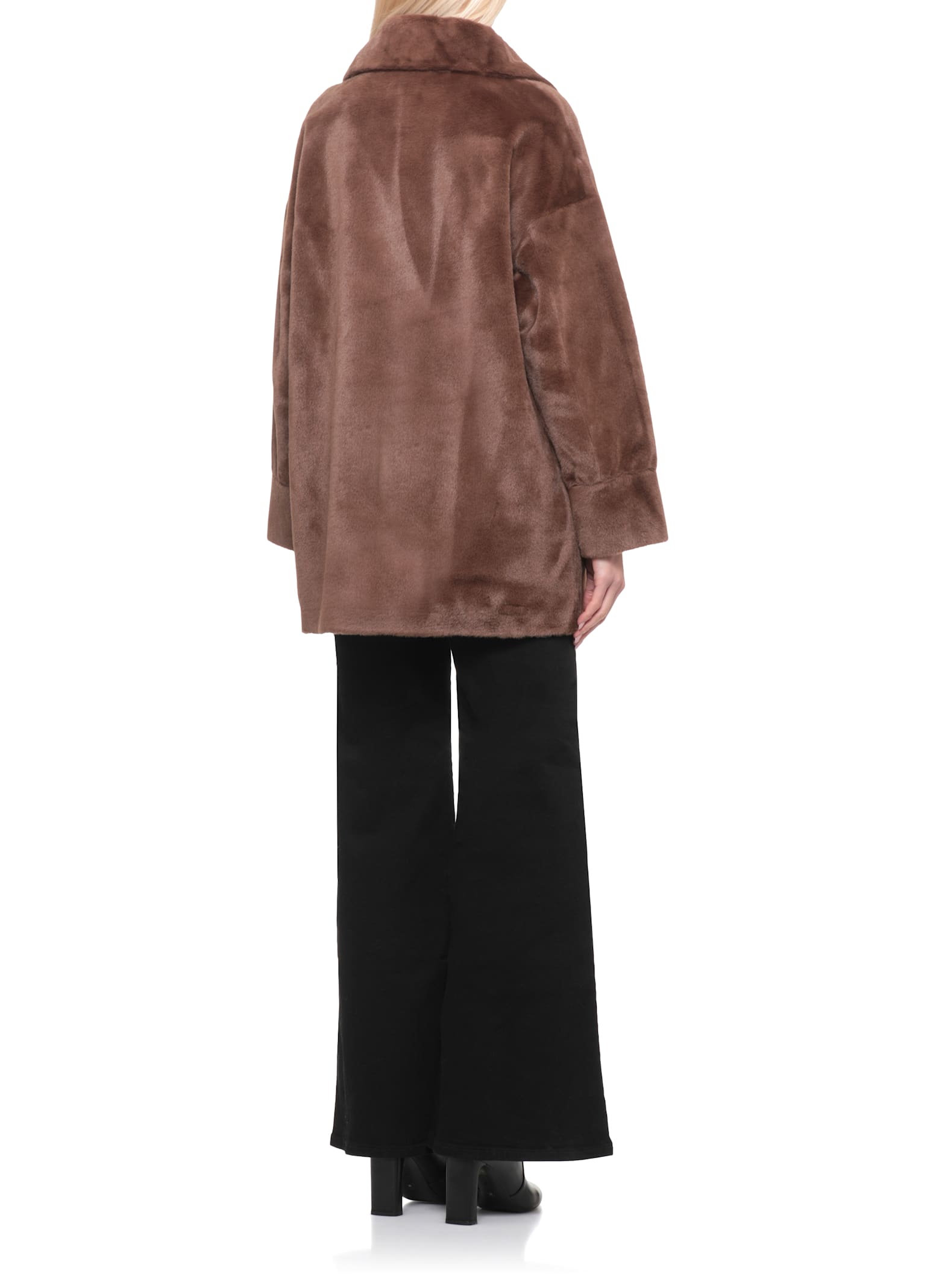 Betta Corradi Faux Fur Coat In Brown