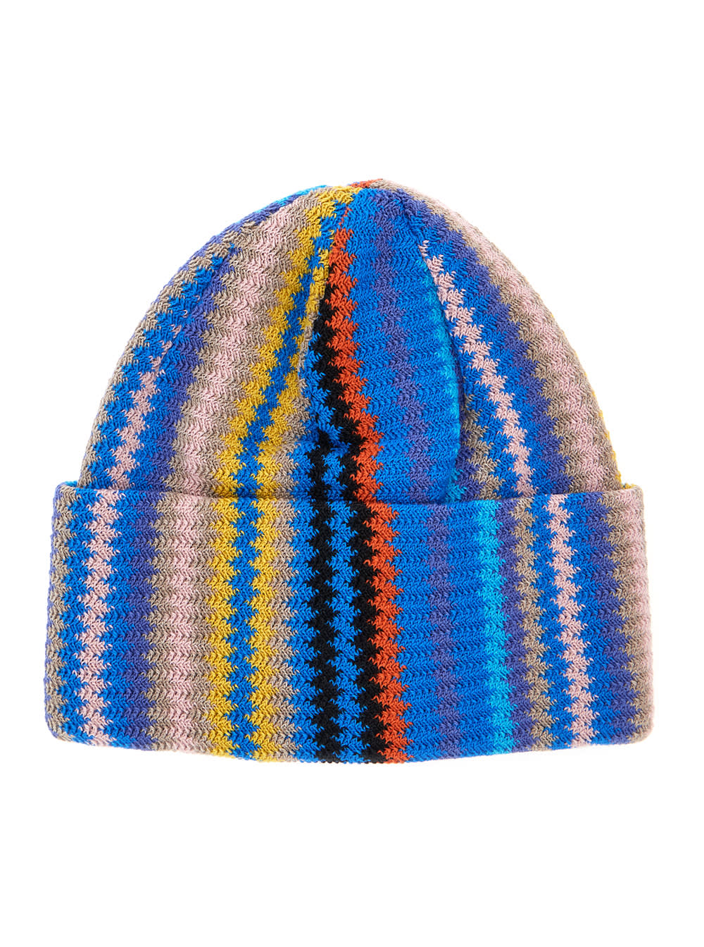 Missoni Multicolor Zigzag Pattern Beanie Hat In Multi