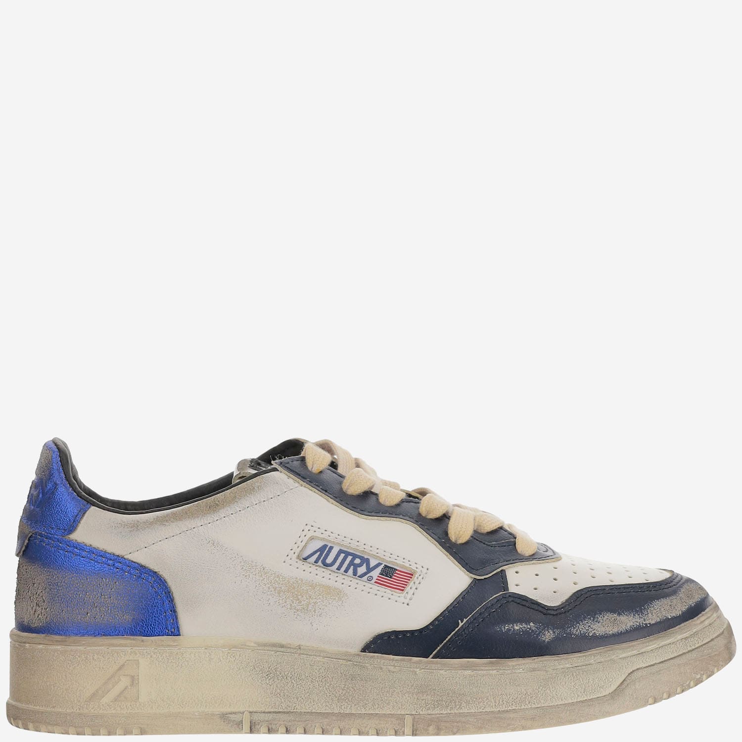 Autry Colorblock Low-top Sneakers With Lace-up Front And Signature Details In Gray