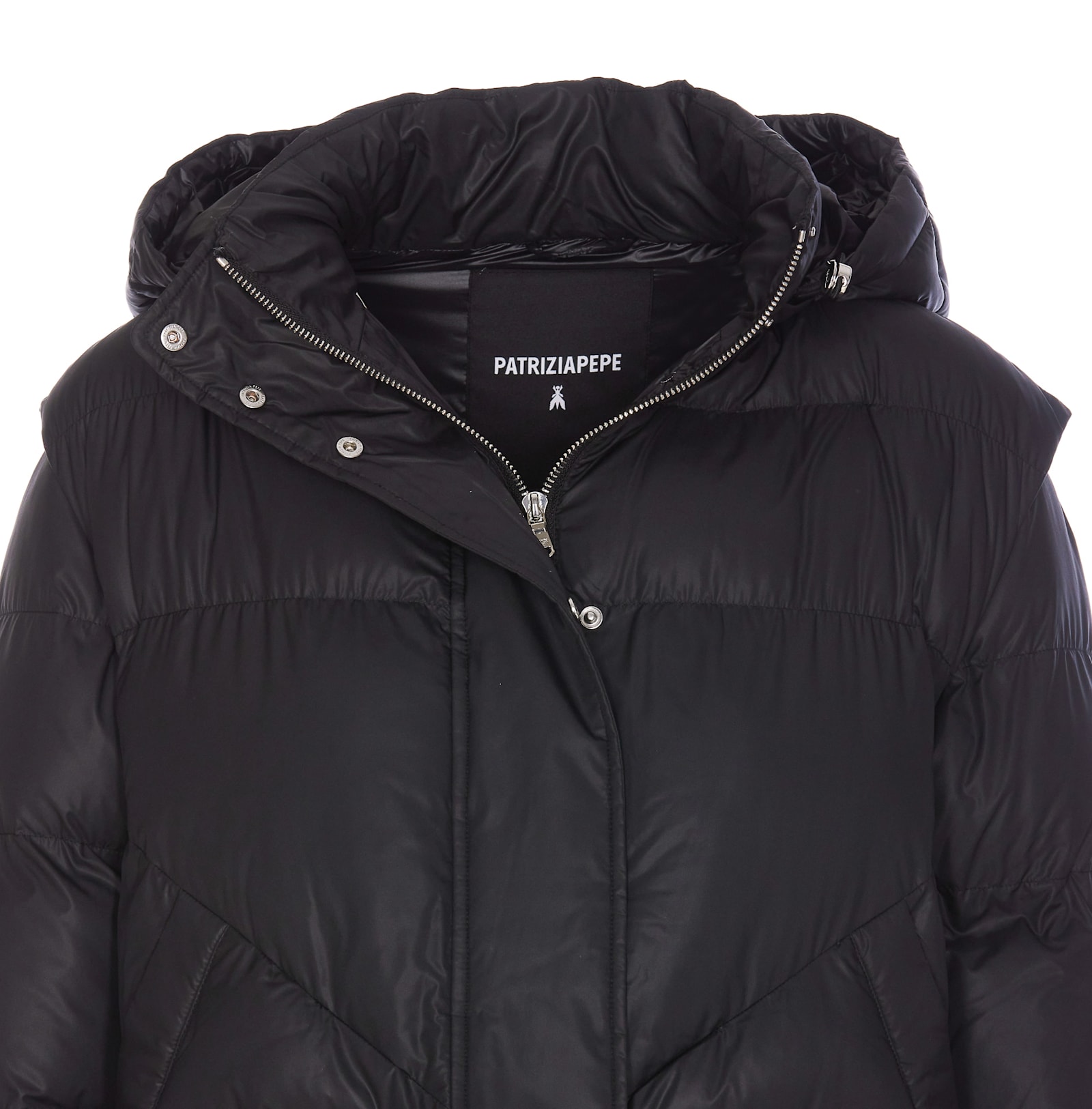 Shop Patrizia Pepe Down Jacket In Black