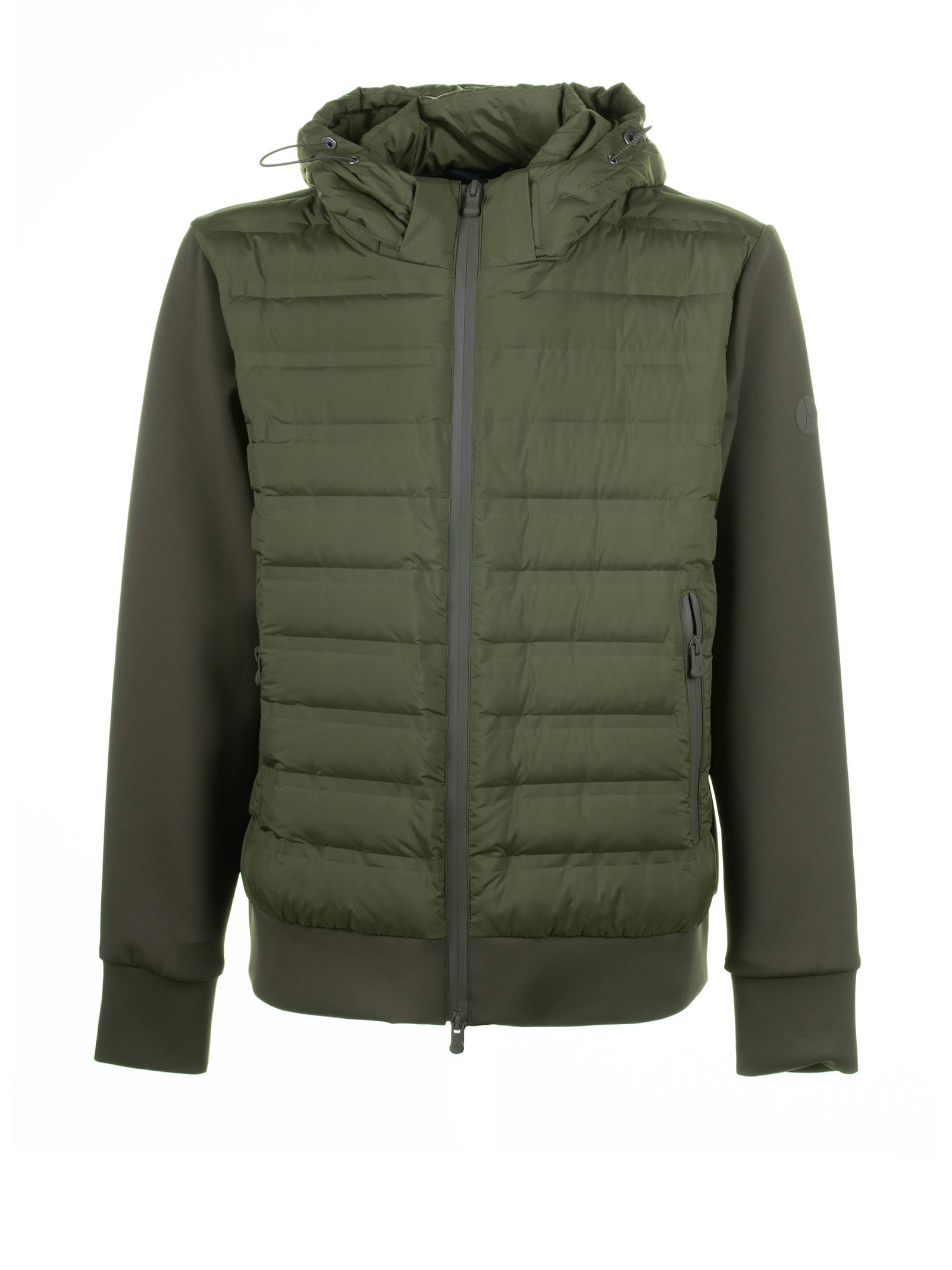 Green Quilted Jacket With Hood