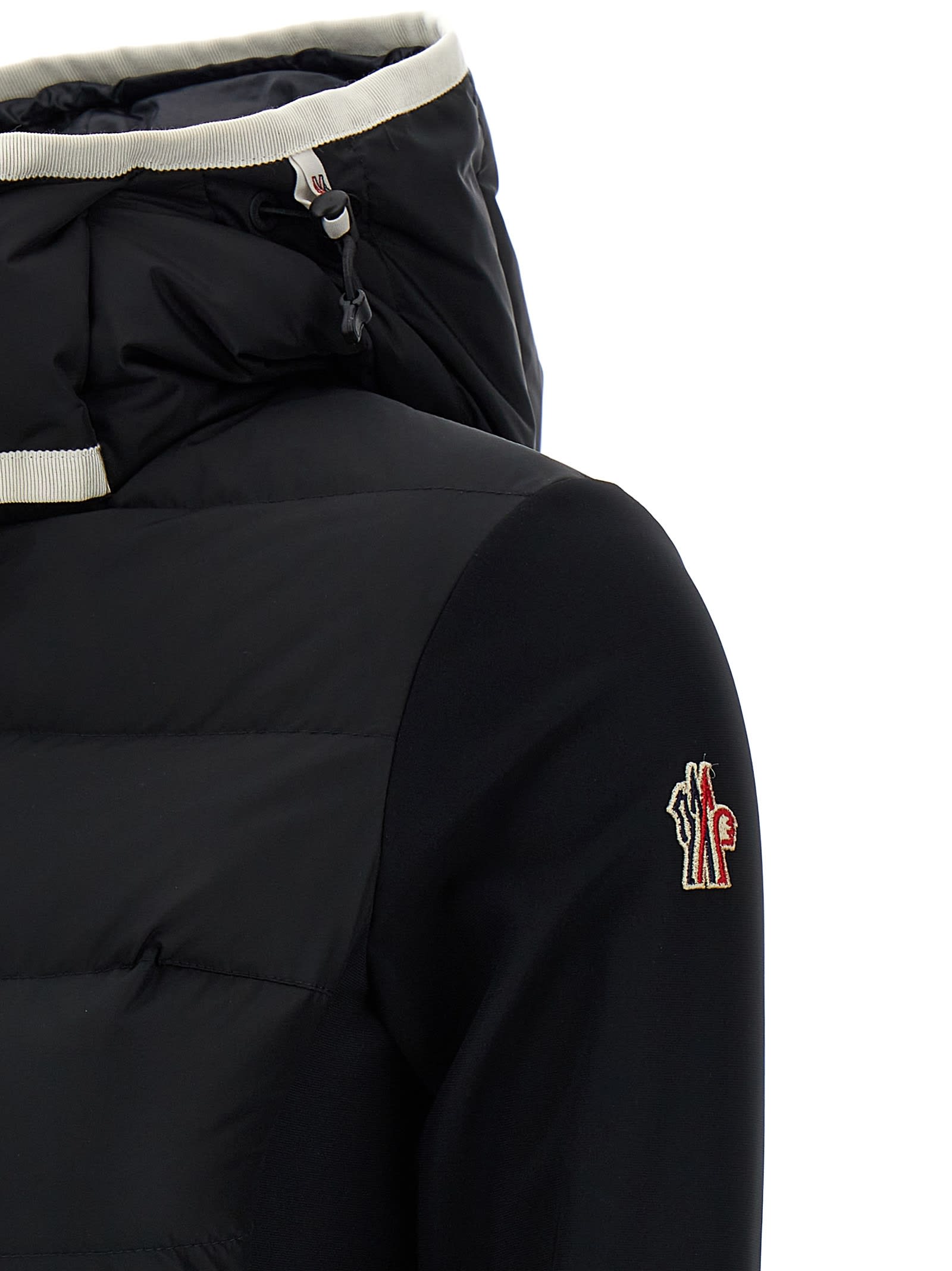 Shop Moncler Two-material Hooded Jacket In Black