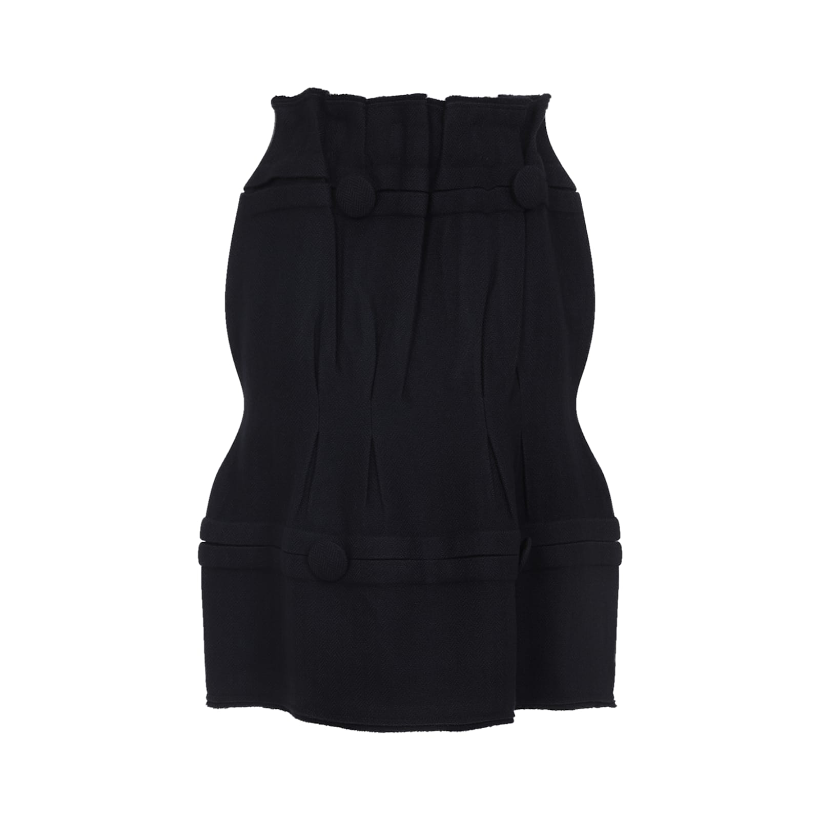 Prada High-waisted Fitted Skirt With Flared Silhouette In Black