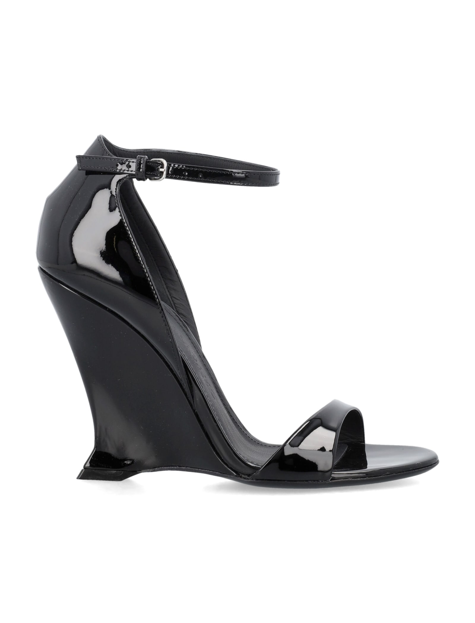 Shop Ferragamo Vidette Wedge Sandals In Black