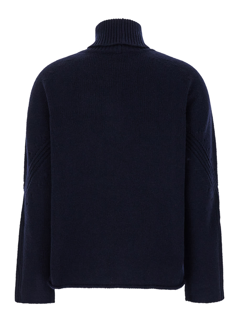 Shop Semicouture Blue High Neck Sweater In Cashmere Blend Woman