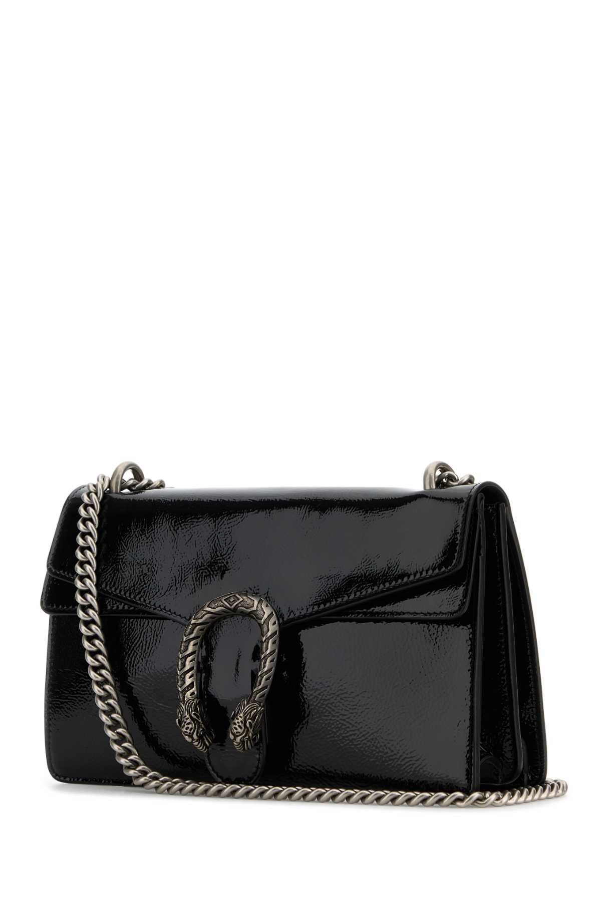 Gucci Dionysus Medium Patent Leather Shoulder Bag In Black