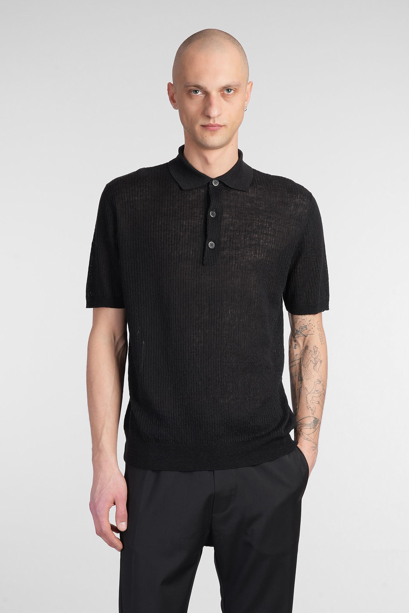 Shop Barena Venezia Marco Polo In Black Linen