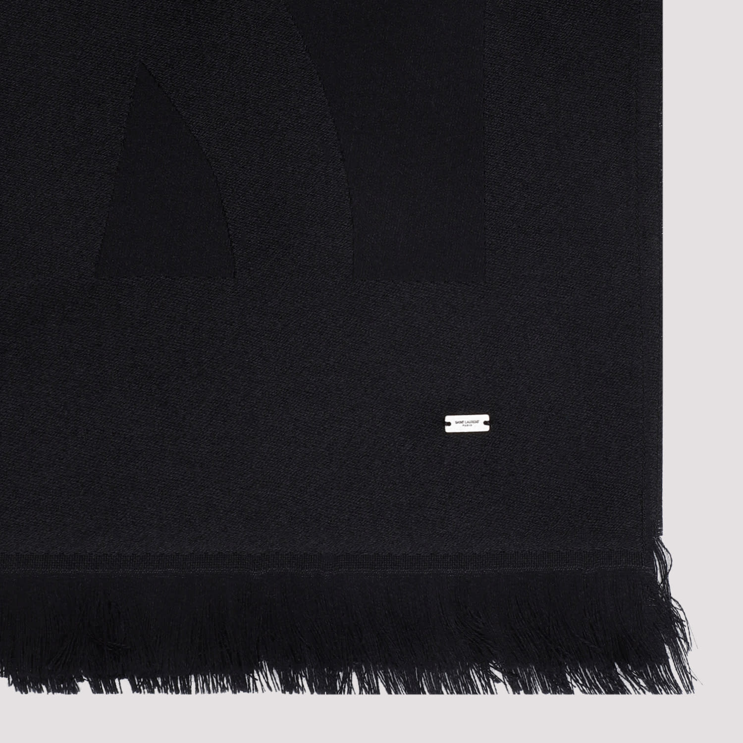 Shop Saint Laurent Ysl Scarf In Black