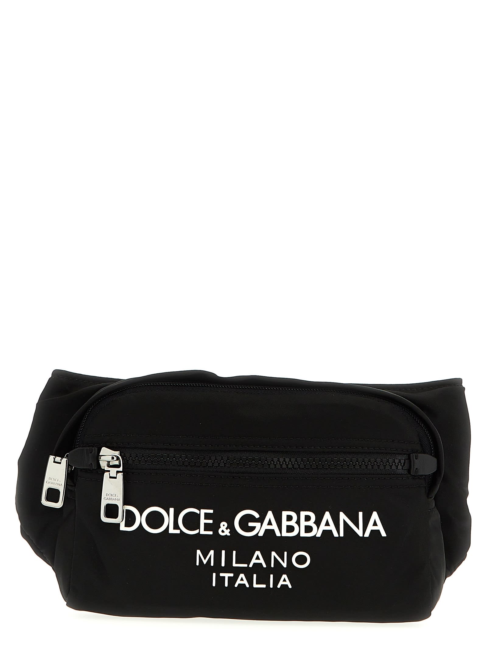 Dolce & Gabbana Logo Fanny Pack In White/black