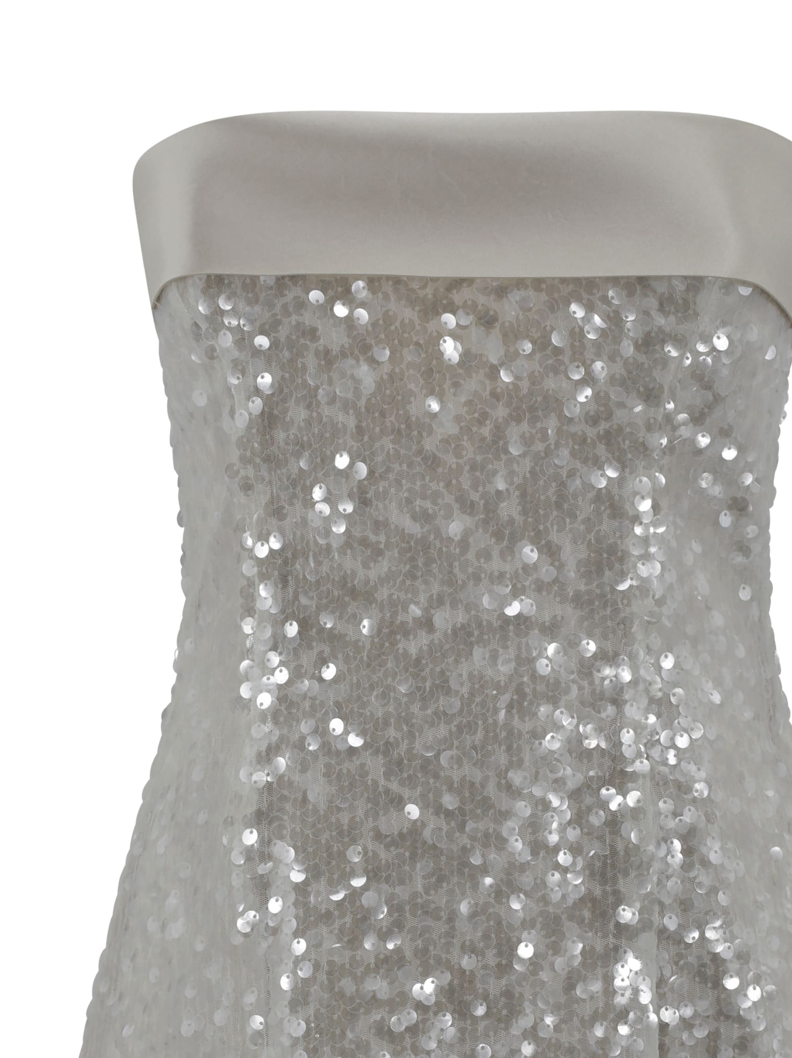 Philosophy Di Lorenzo Serafini Short Dress With Sequins In Ivory