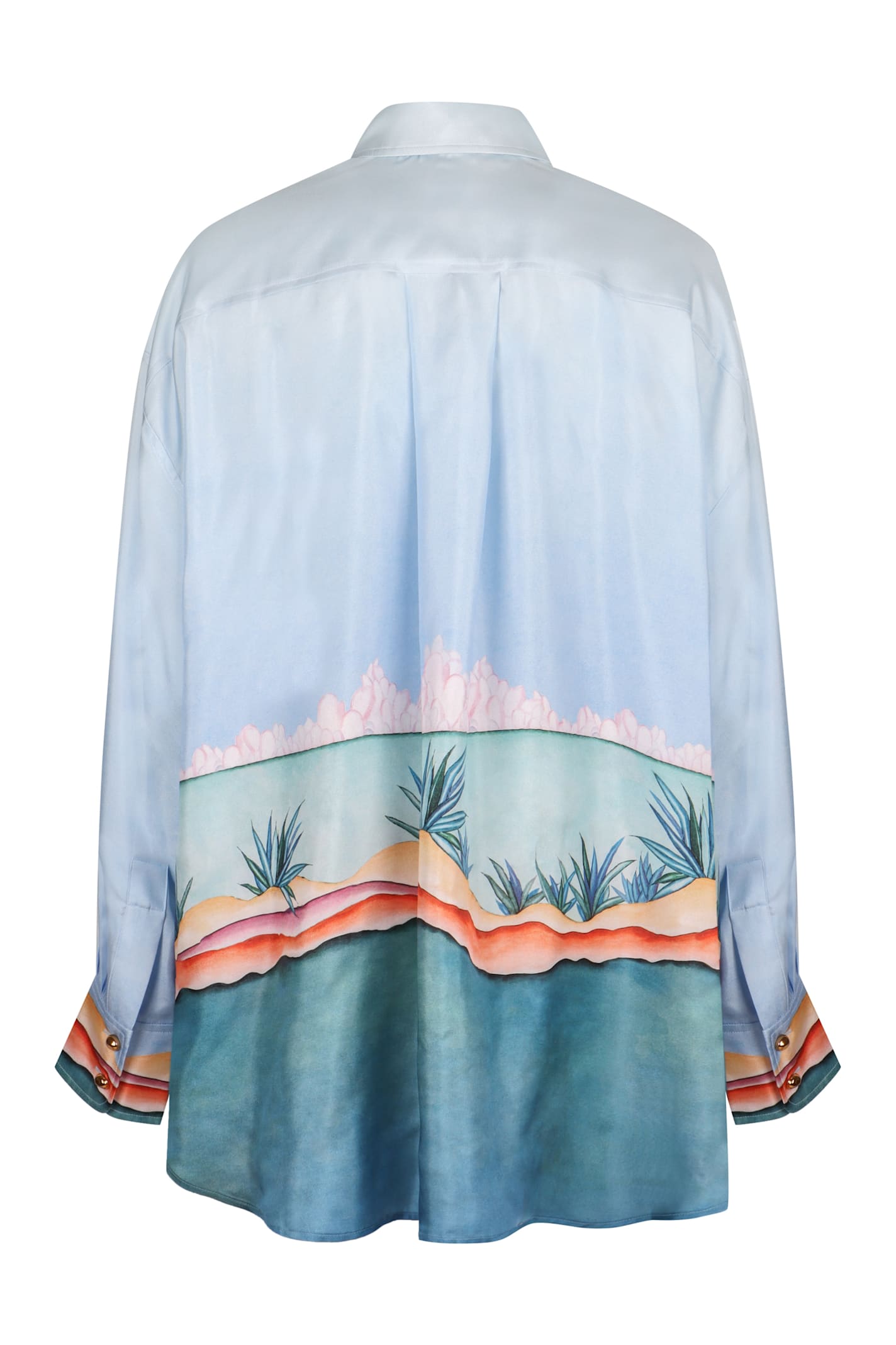 Zimmermann Illustration Oversized Shirt In Light Blue