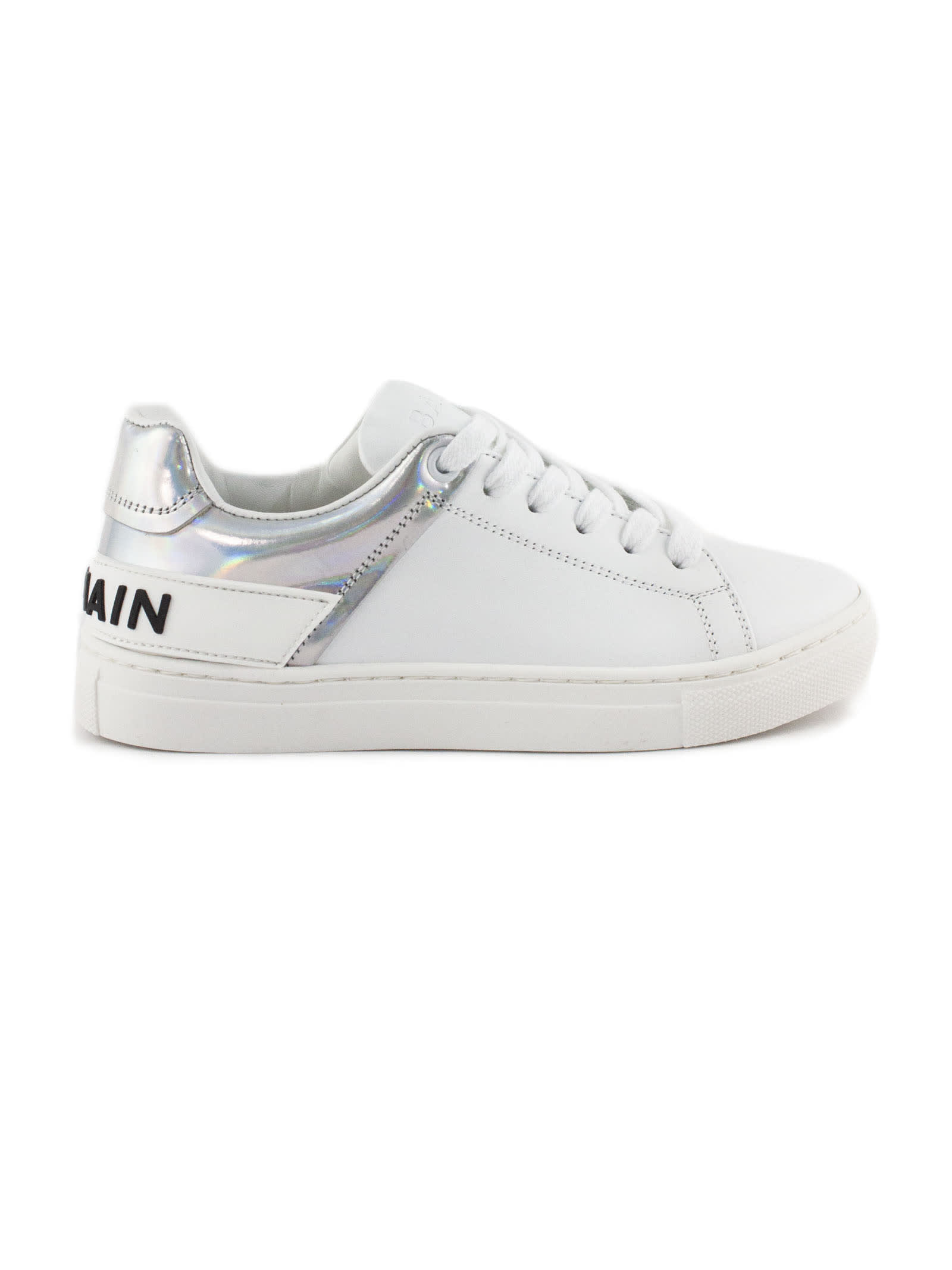 Balmain White Leather Low-top Sneakers