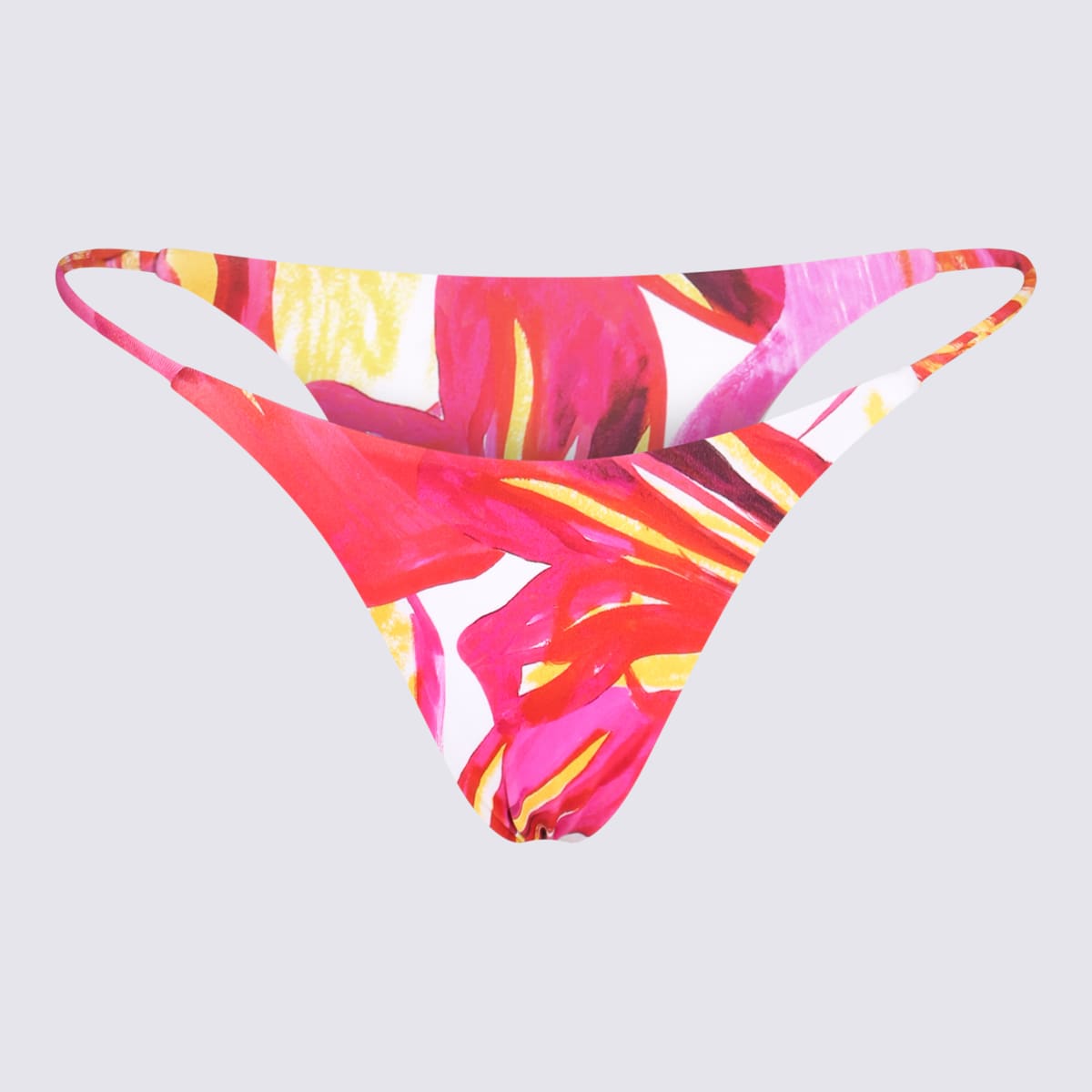 Shop Louisa Ballou Multicolour Scoop Bikini Bottom In Multi Pink