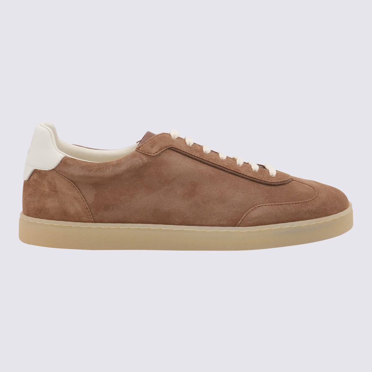Beige Leather Sneakers
