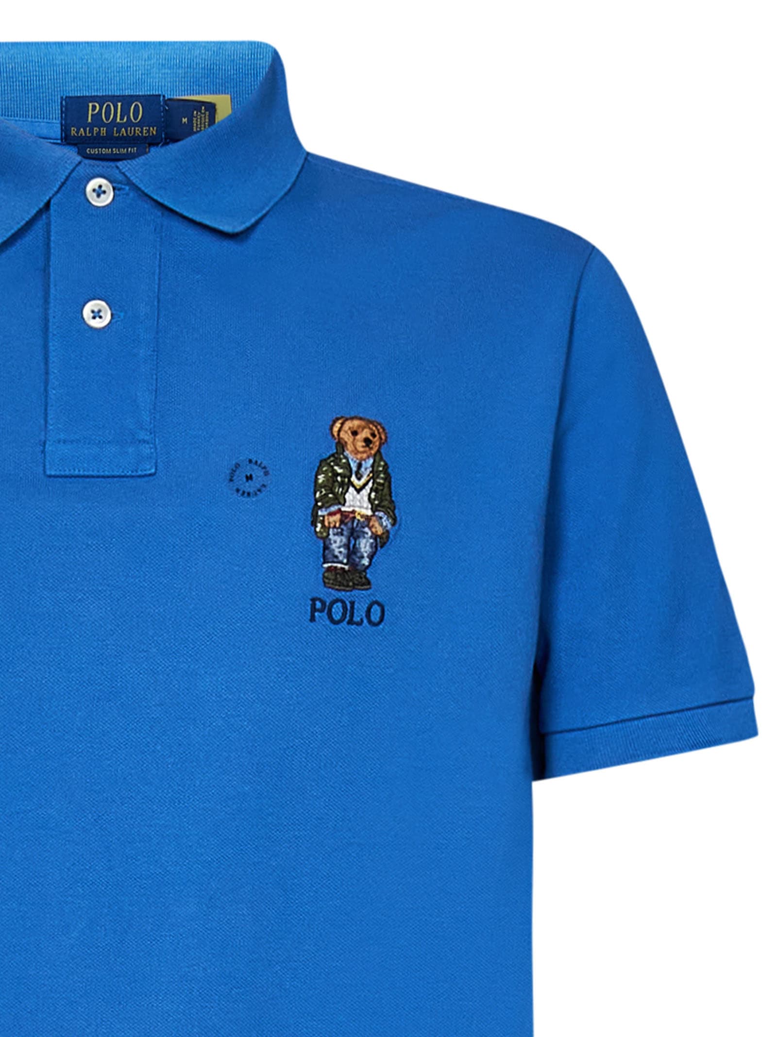 Shop Polo Ralph Lauren Polo Bear Polo Shirt In New Englnd Blue Hrtg Bear