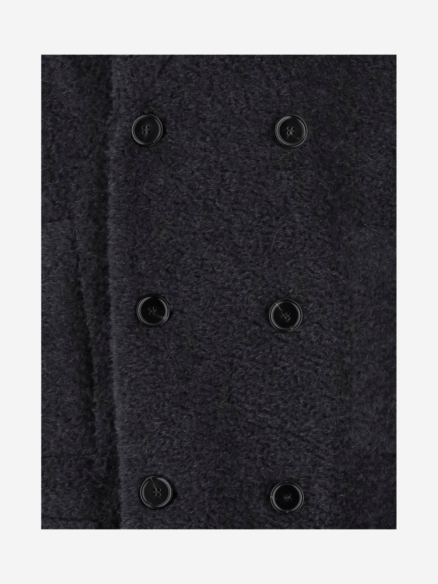 Shop Burberry Wool And Cotton Double-breasted Coat In Grey