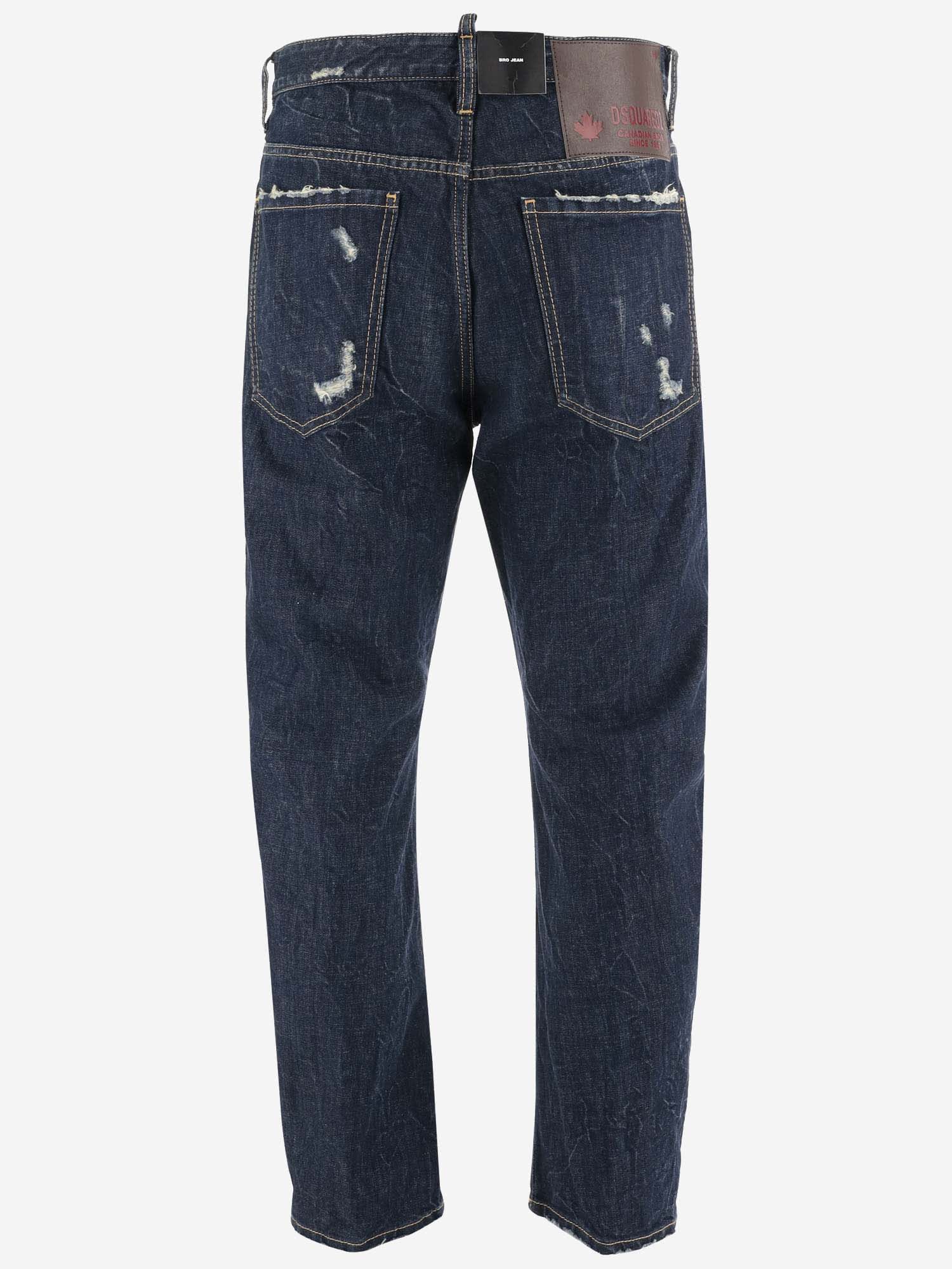 Shop Dsquared2 Cotton Denim Jeans In Blue