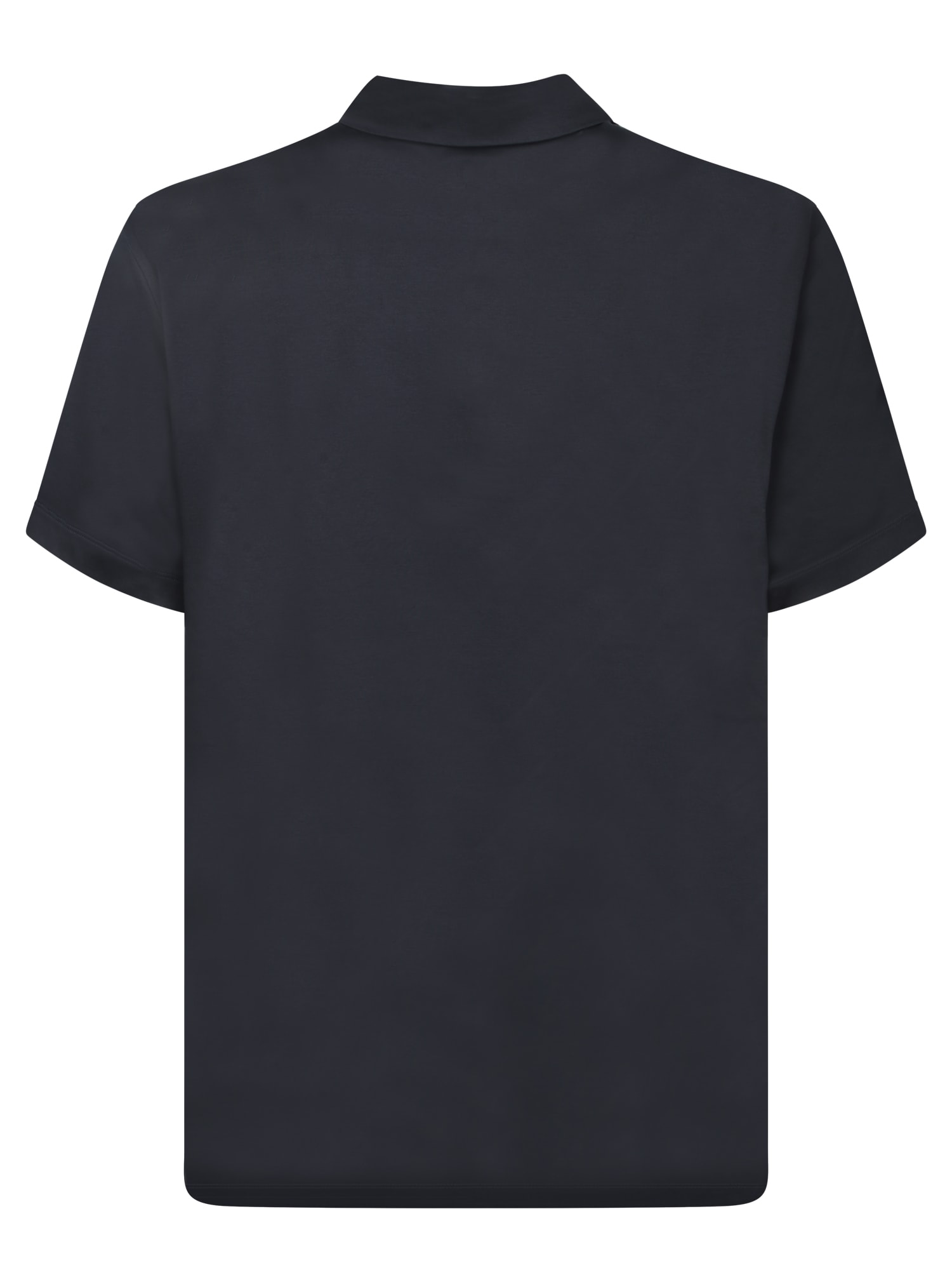 Paul Smith Black Cotton 'artist Stripe' Placket Polo Shirt In Blue
