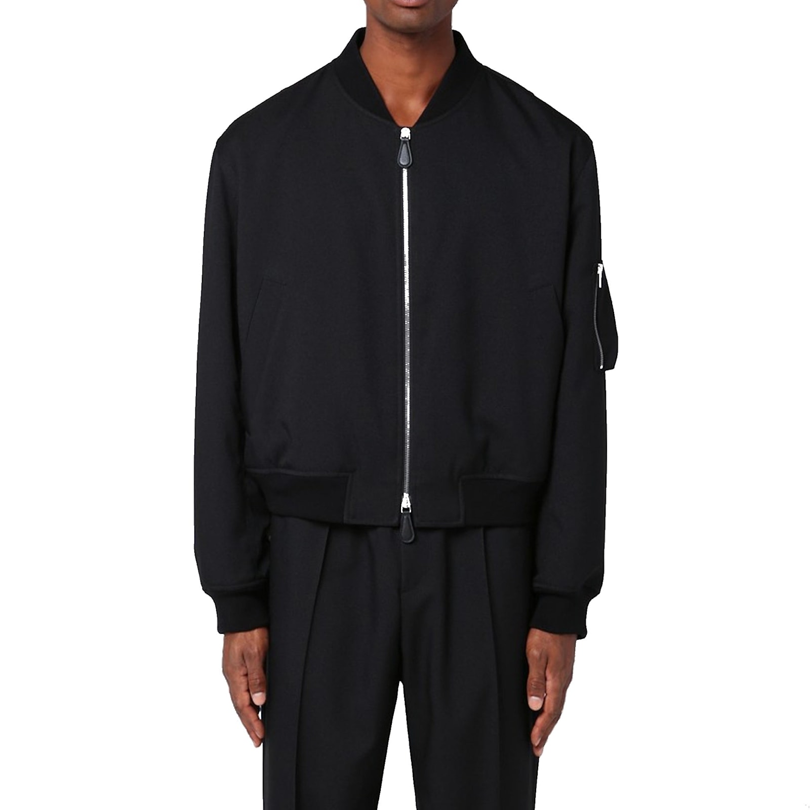 Jil Sander Zip-up Bomber Jacket In Black