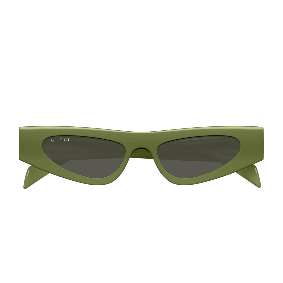 Shop Gucci Gg1779s Linea Fashion 007 Green Grey Sunglasses In Verde