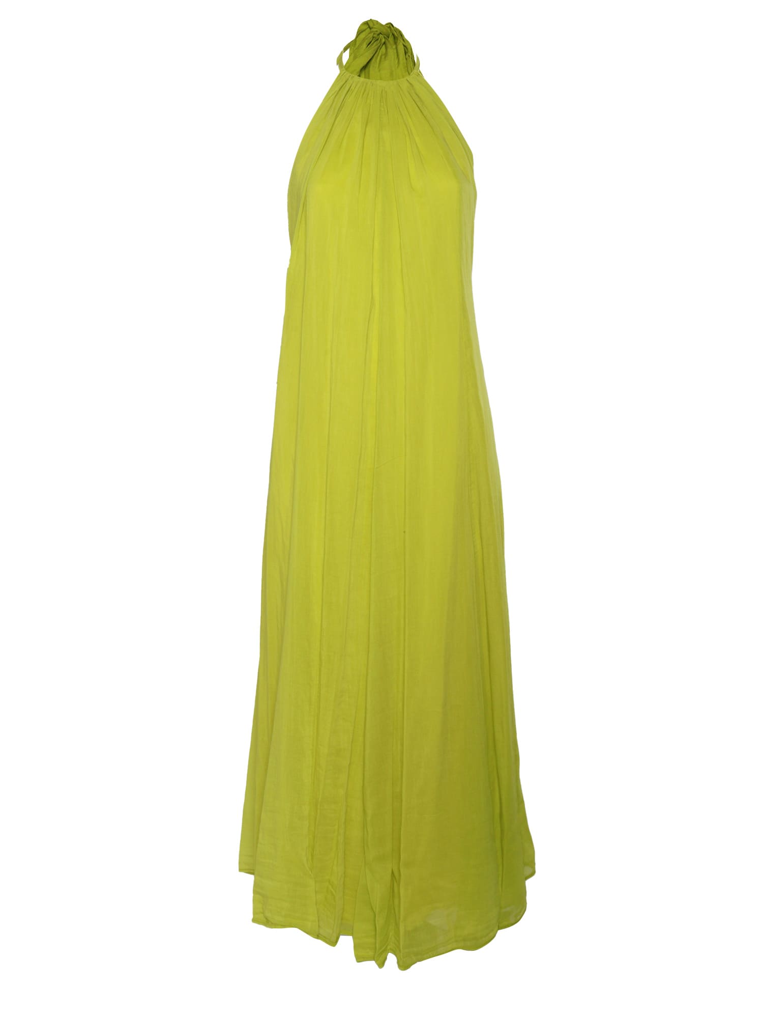 Forte Forte Long Soft Summer Yellow Dress In Green
