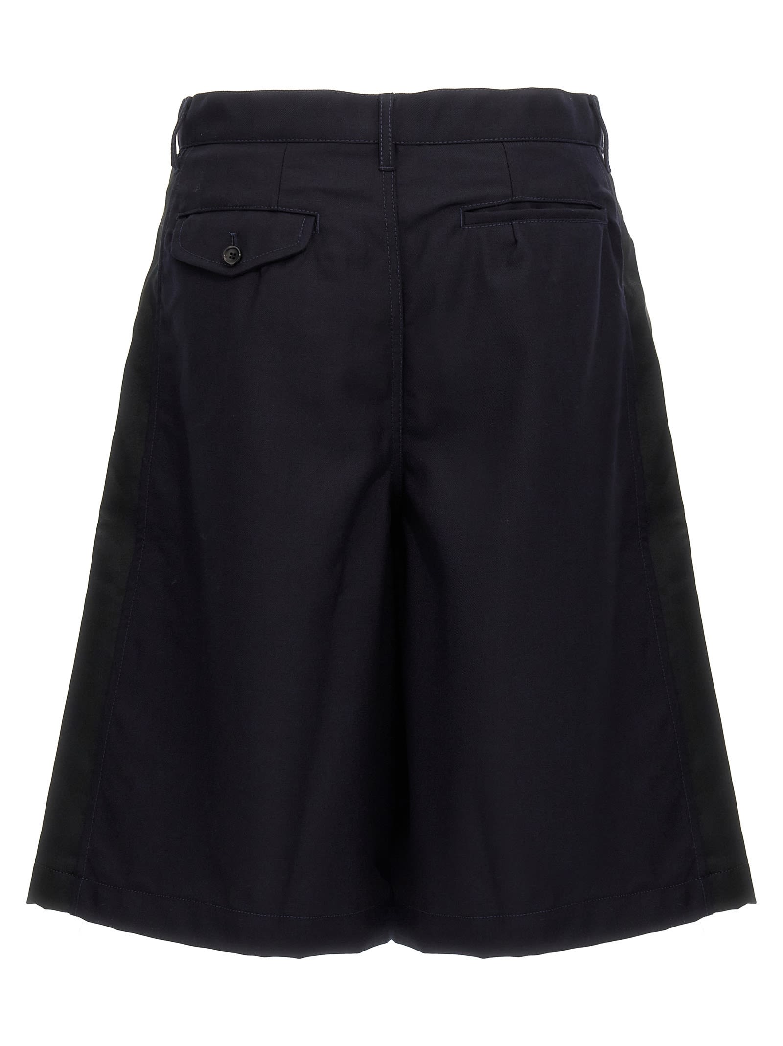 Shop Comme Des Garçons Shirt Satin Insert Bermuda Shorts In Blue